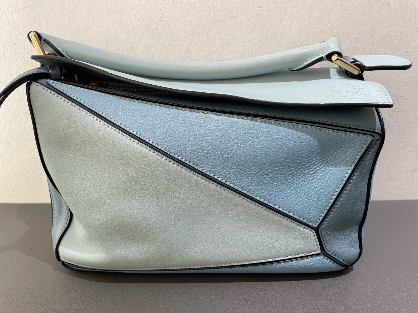 Loewe - Puzzle - Leather - Haze Blue Patchwork - (small)