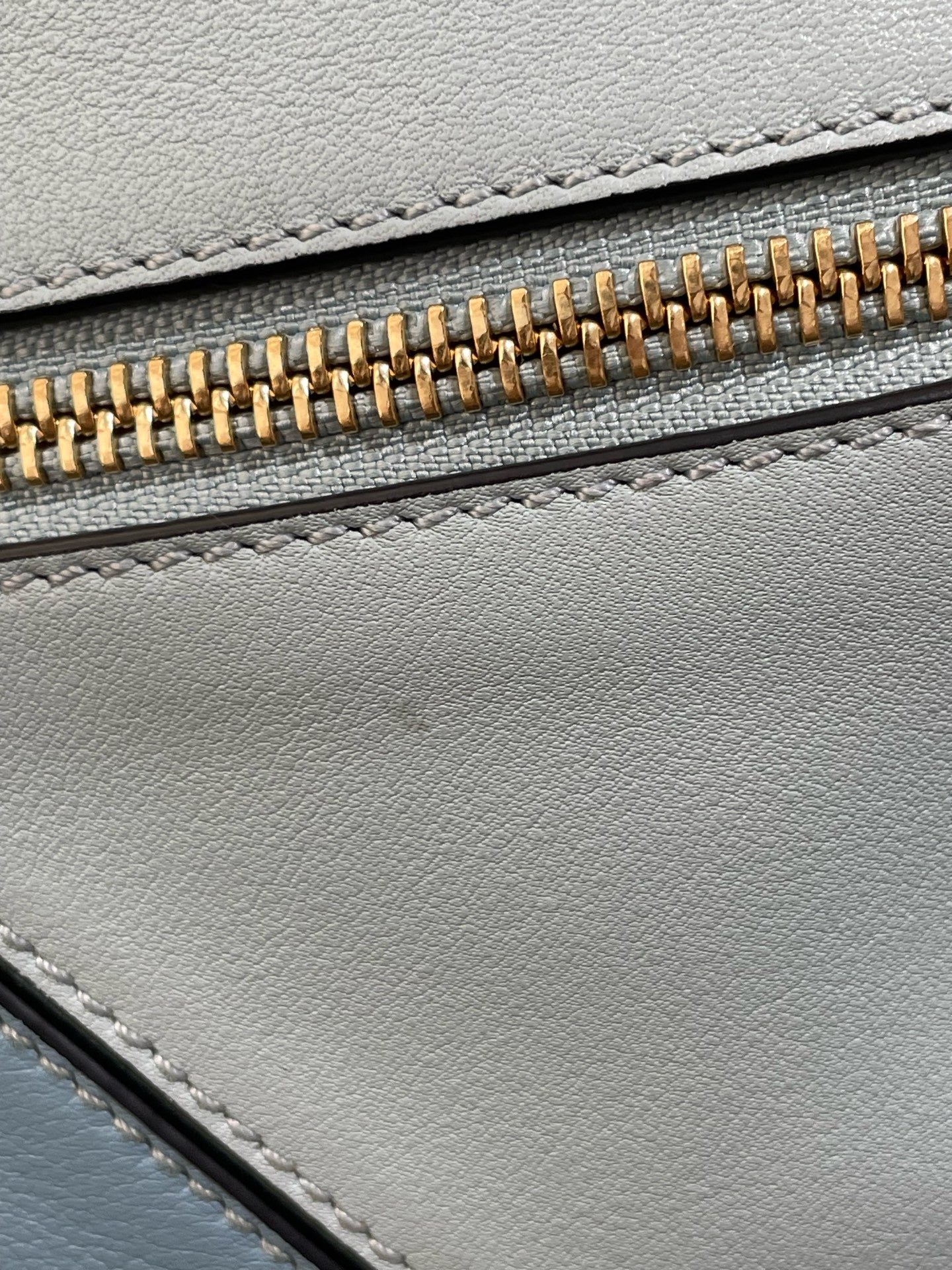Loewe - Puzzle - Leather - Haze Blue Patchwork - (small)