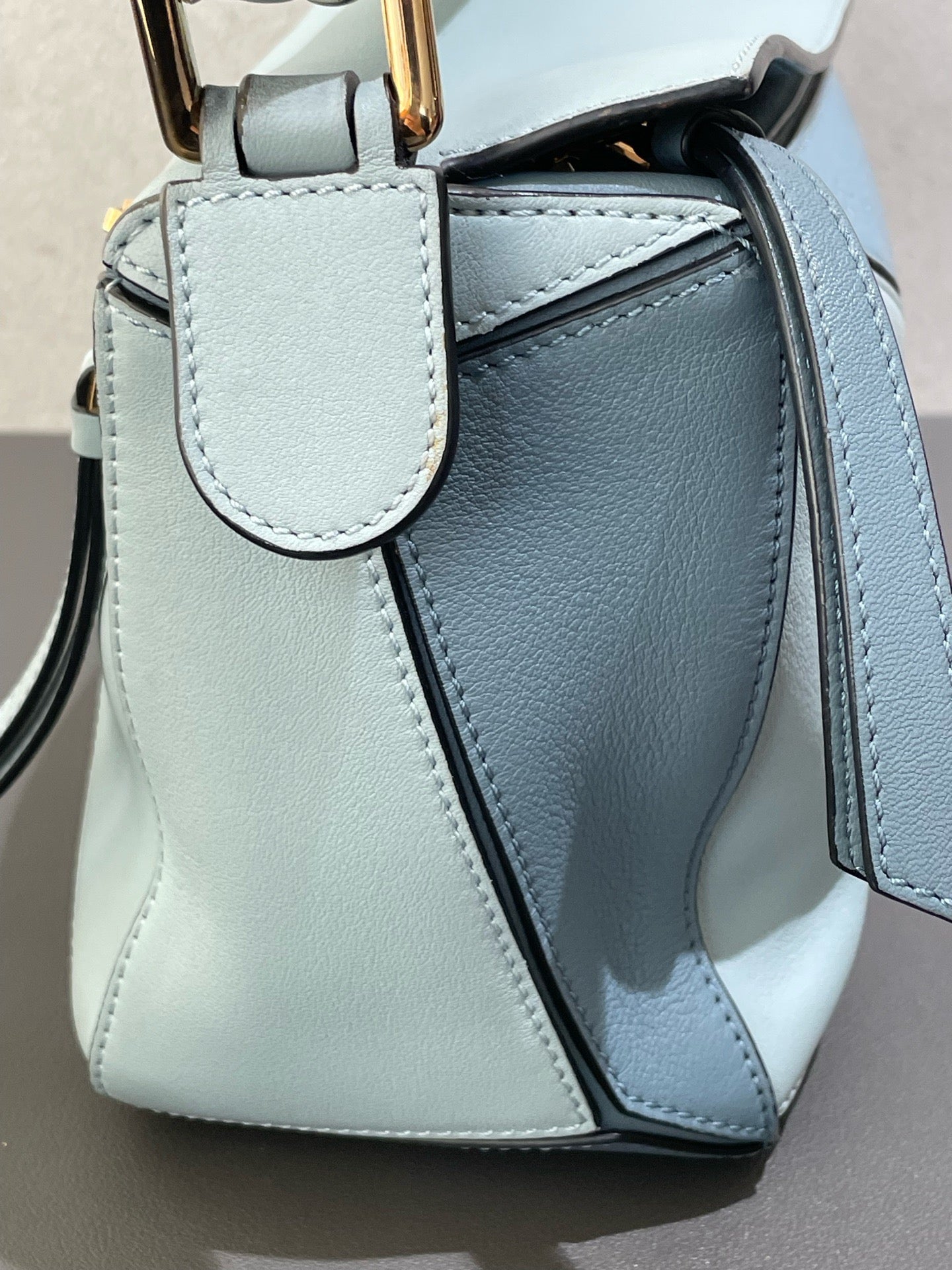 Loewe - Puzzle - Leather - Haze Blue Patchwork - (small)