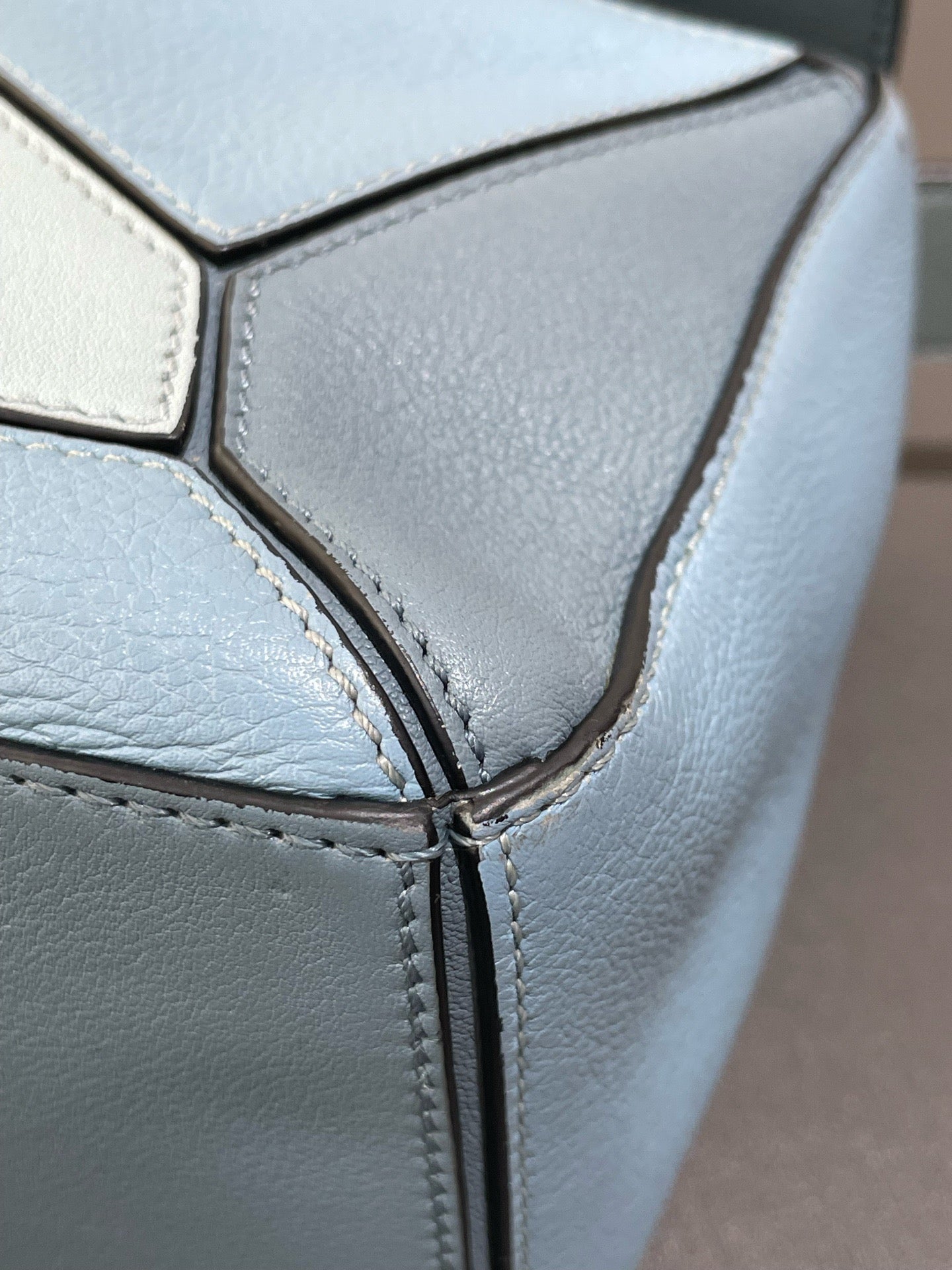 Loewe - Puzzle - Leather - Haze Blue Patchwork - (small)