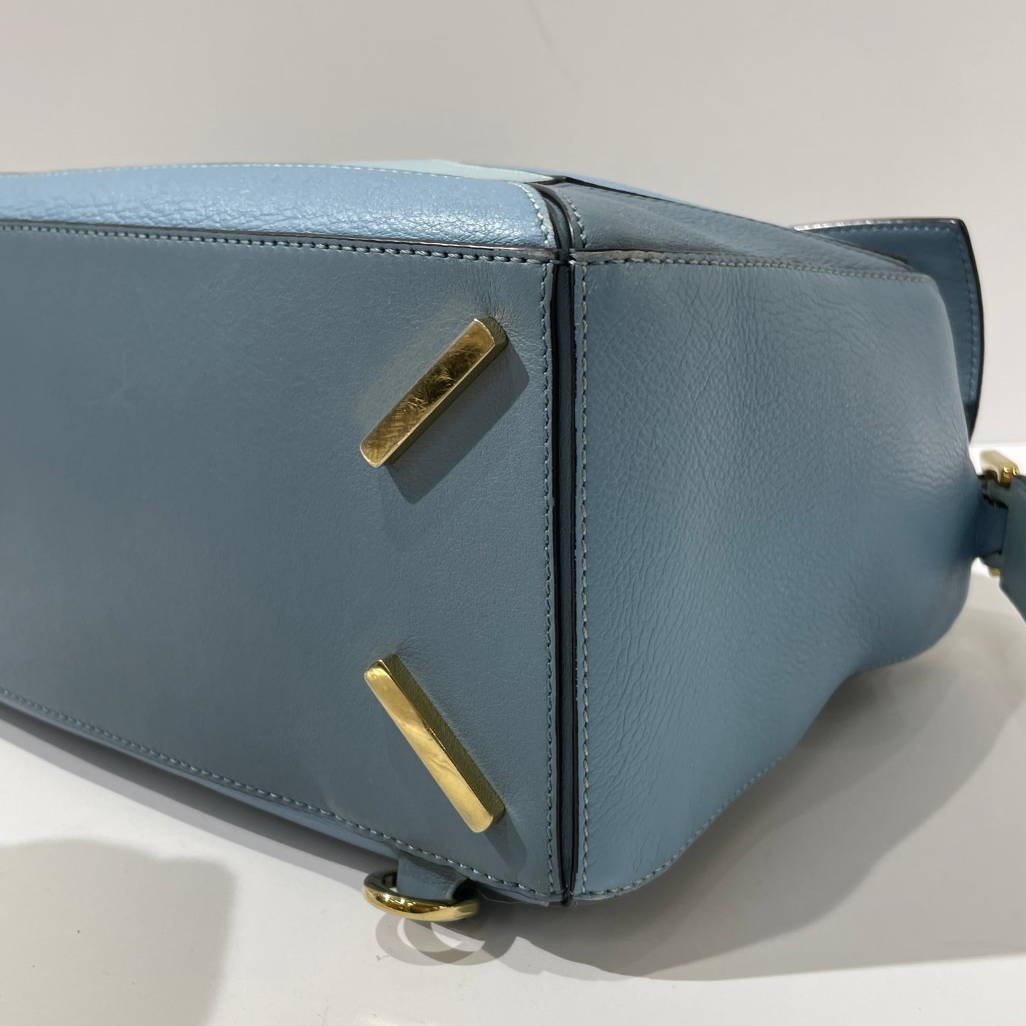 Loewe - Puzzle Medium Bag - Grained calfskin leather - Multicolour blue with gold-tone hardware - (medium)