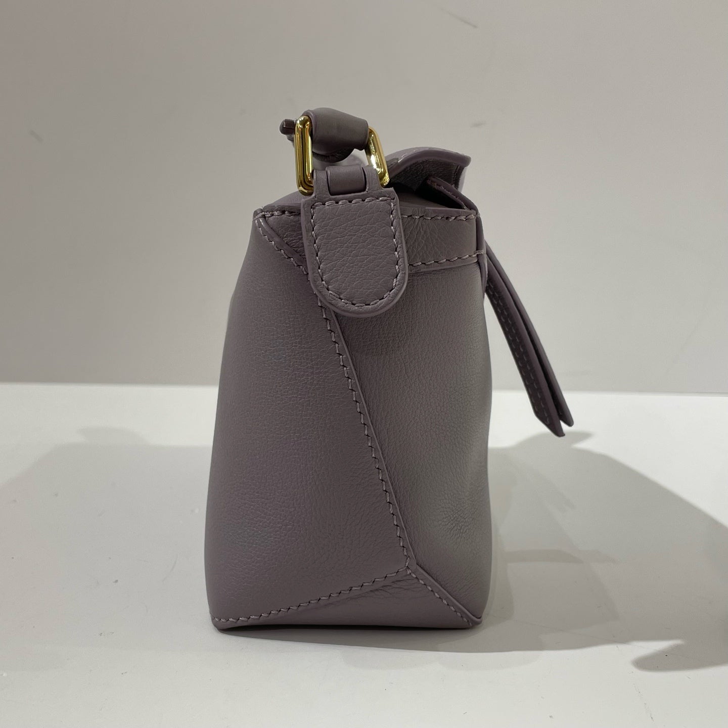 Loewe - Puzzle Mini - Grained calfskin leather - Purple with Gold-Tone Hardware - (mini)