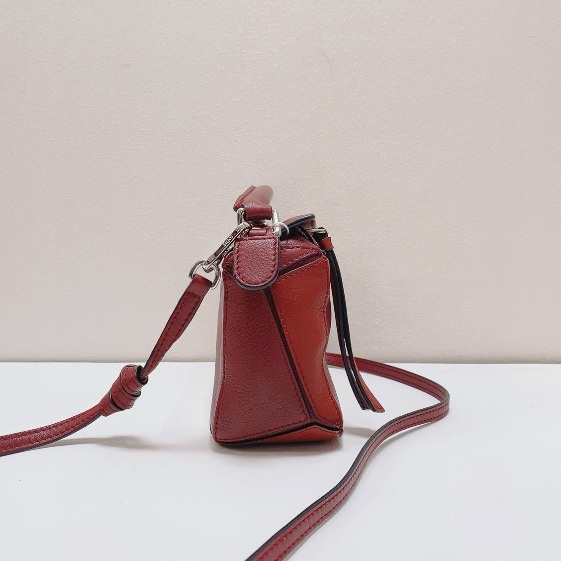Loewe - Puzzle Mini - Grained calfskin leather - Red and White Multicolour - (mini)
