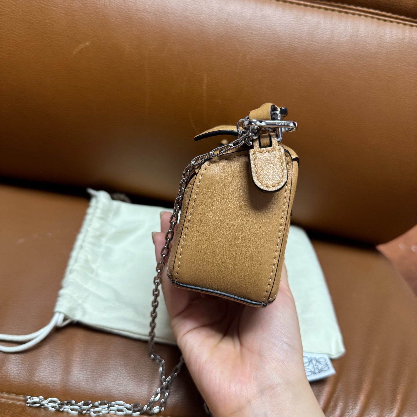 Loewe - Puzzle Nano - Leather - Beige - (mini)