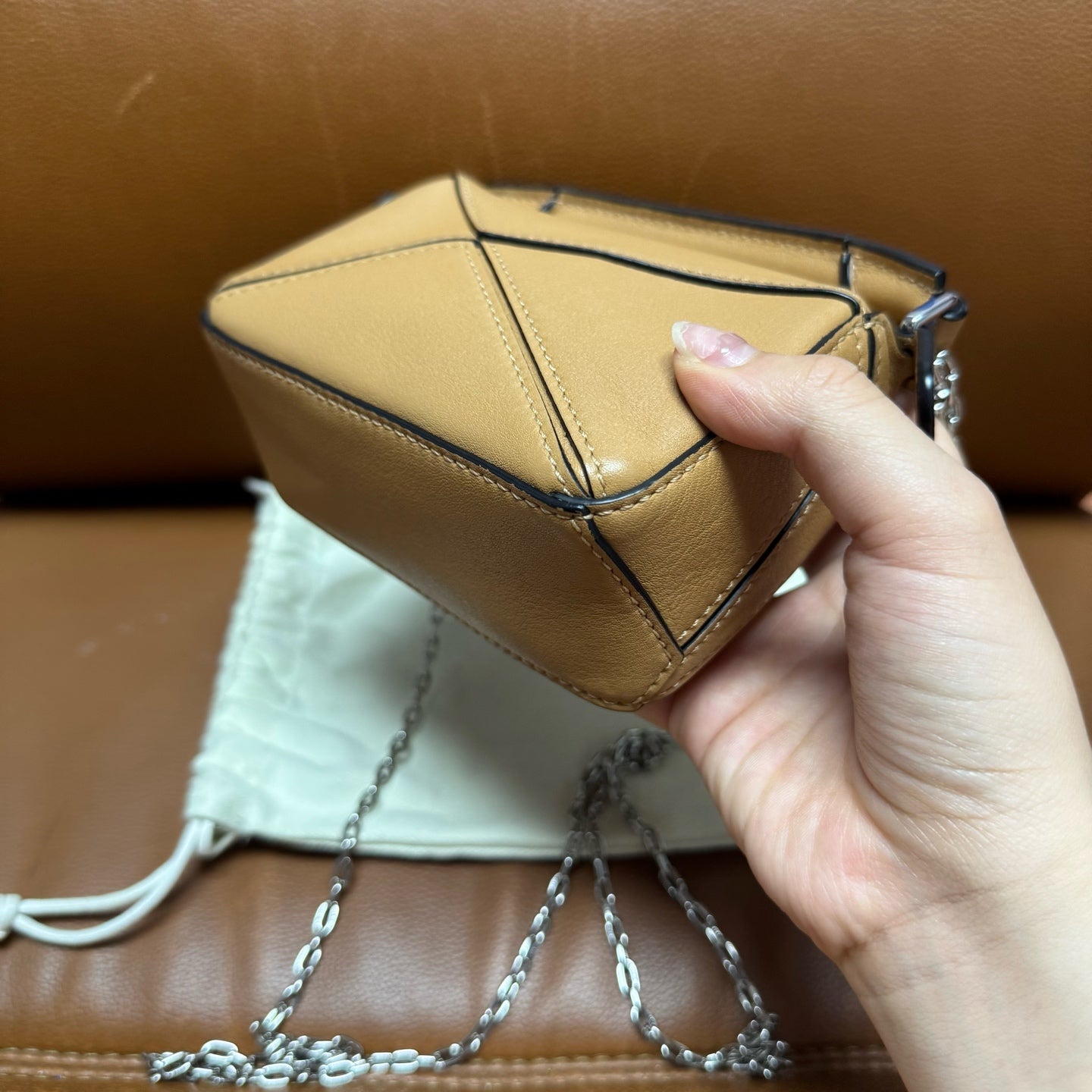 Loewe - Puzzle Nano - Leather - Beige - (mini)