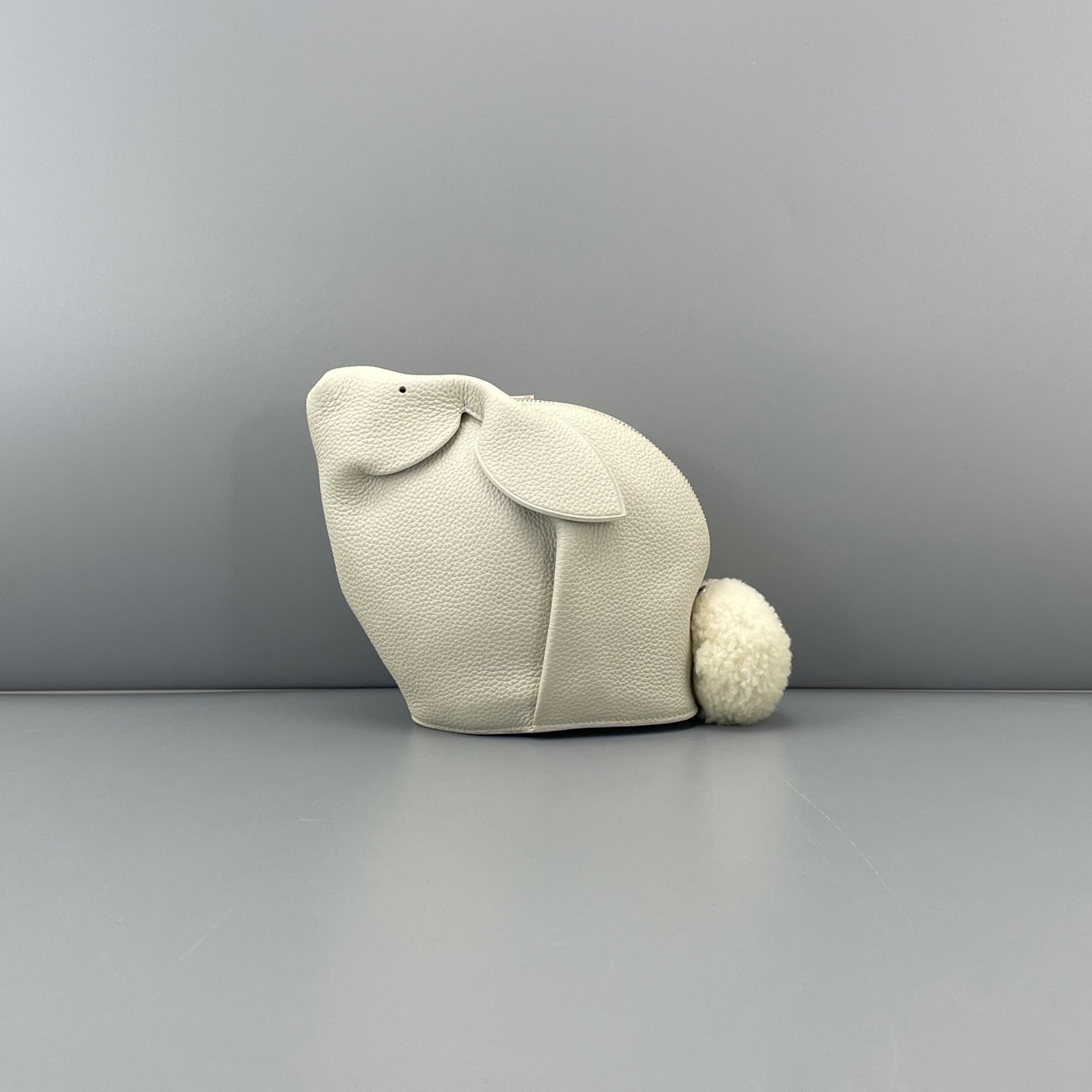LOEWE - Rabbit Bag - Grained calfskin leather with shearling tail - White - (mini)