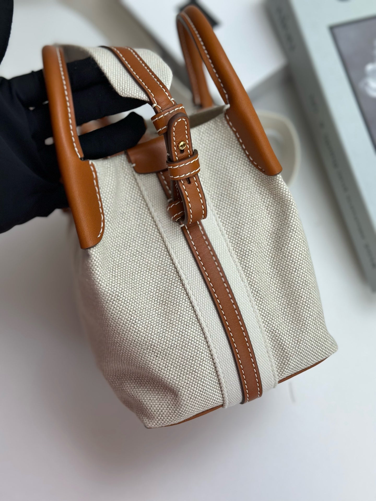 Loro Piana - Bale Bucket Bag - Cloth - Beige - (mini)