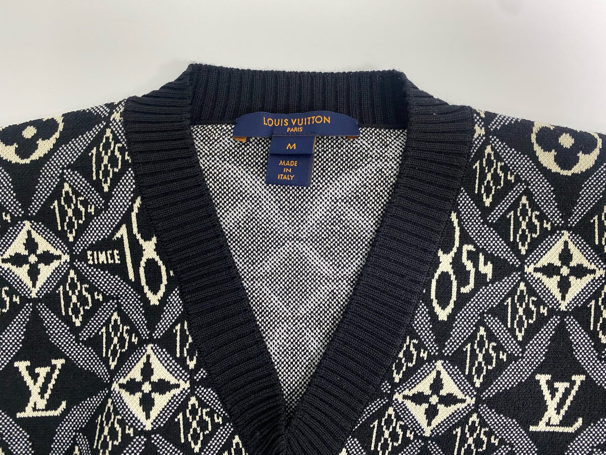 Louis Vuitton - 1854 Jacquard Monogram V-neck - Wool - Multicolour - (M)