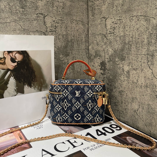 Louis Vuitton - 1854 Series Vanity Case PM - Denim - Jeans and Vachetta leather - Blue - (mini)