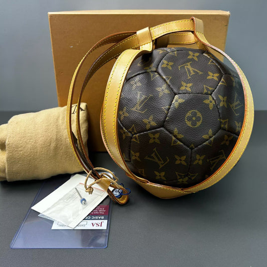 Louis Vuitton - 1998 France World Cup Commemorative Football - Monogram coated canvas and Vachetta leather - Brown - (Standard Football Size 5)