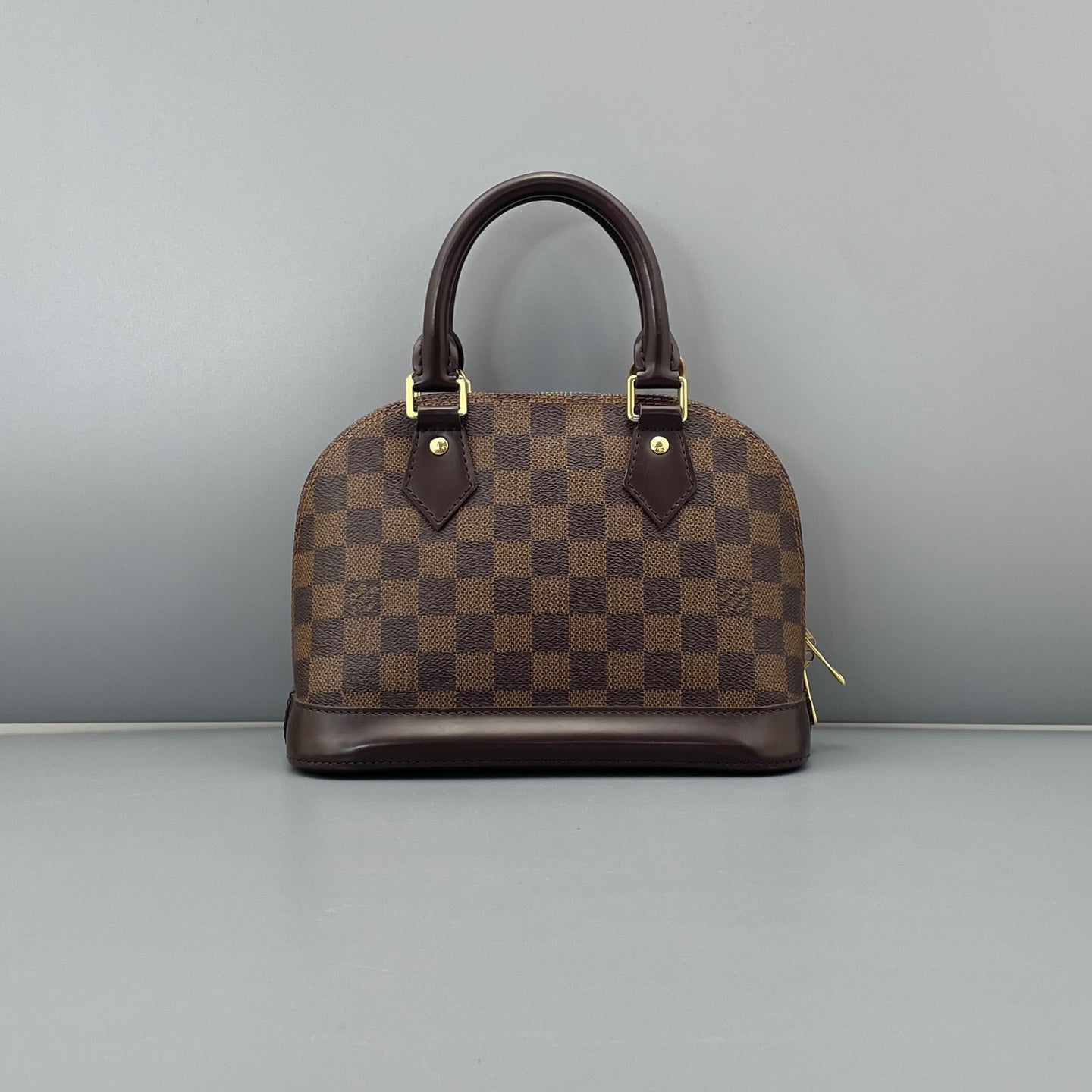 Louis Vuitton - Alma BB - Damier Ebène coated canvas with smooth leather trim - Brown - (mini)