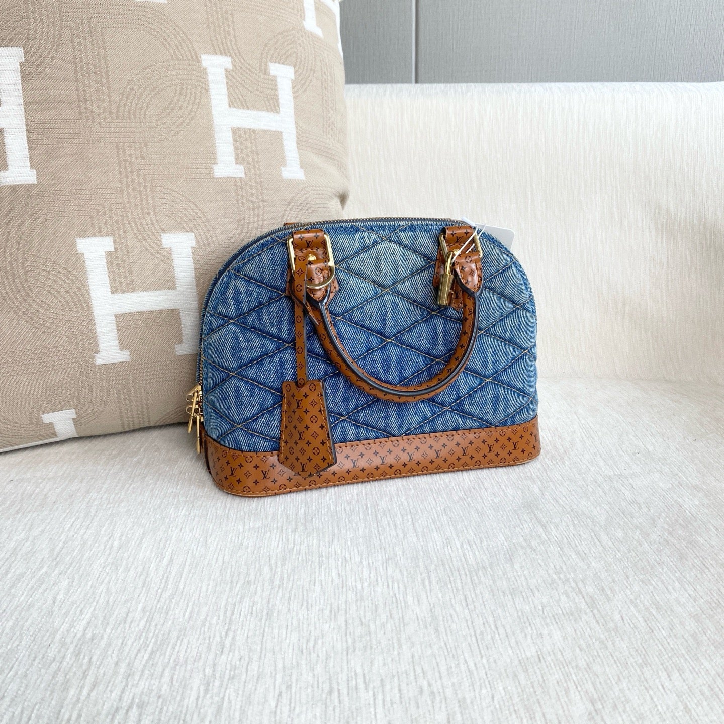 Louis Vuitton - Alma BB - Denim - Jeans - Blue - (mini)
