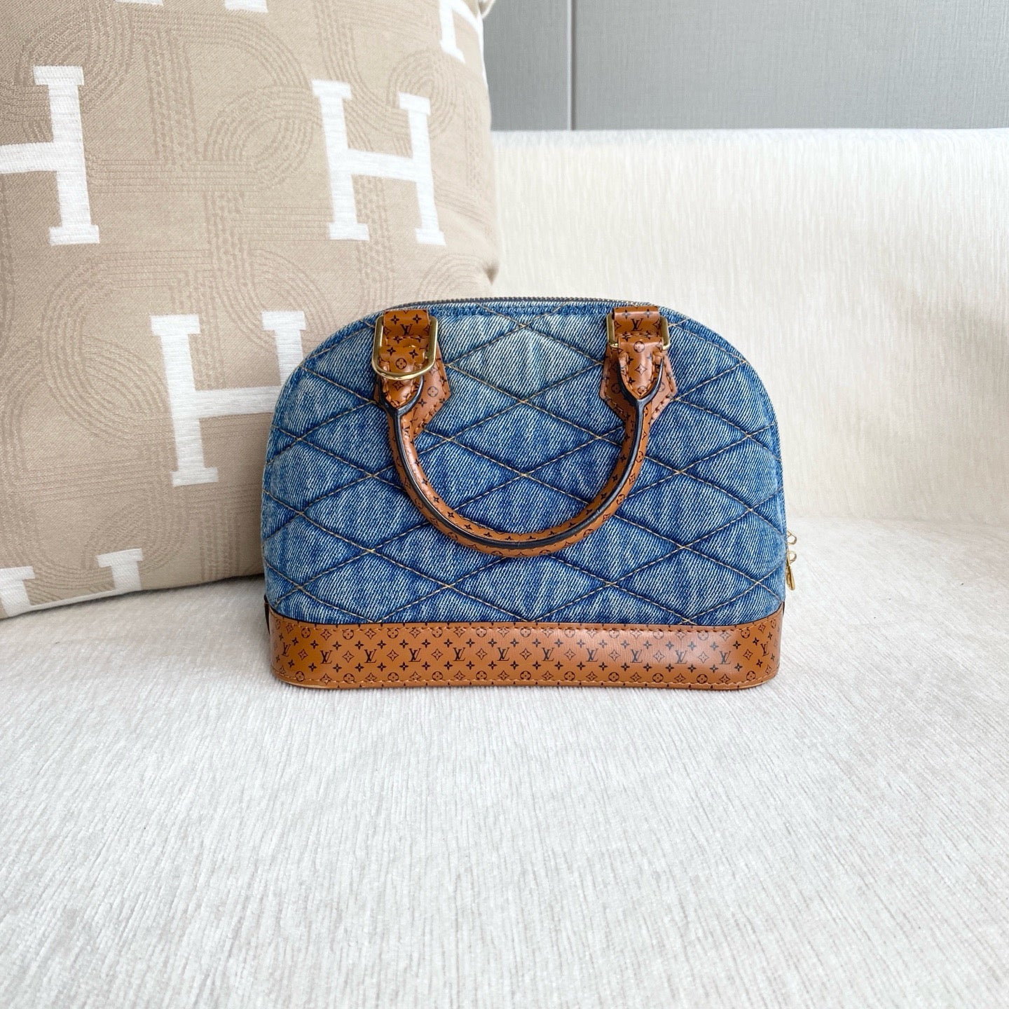 Louis Vuitton - Alma BB - Denim - Jeans - Blue - (mini)