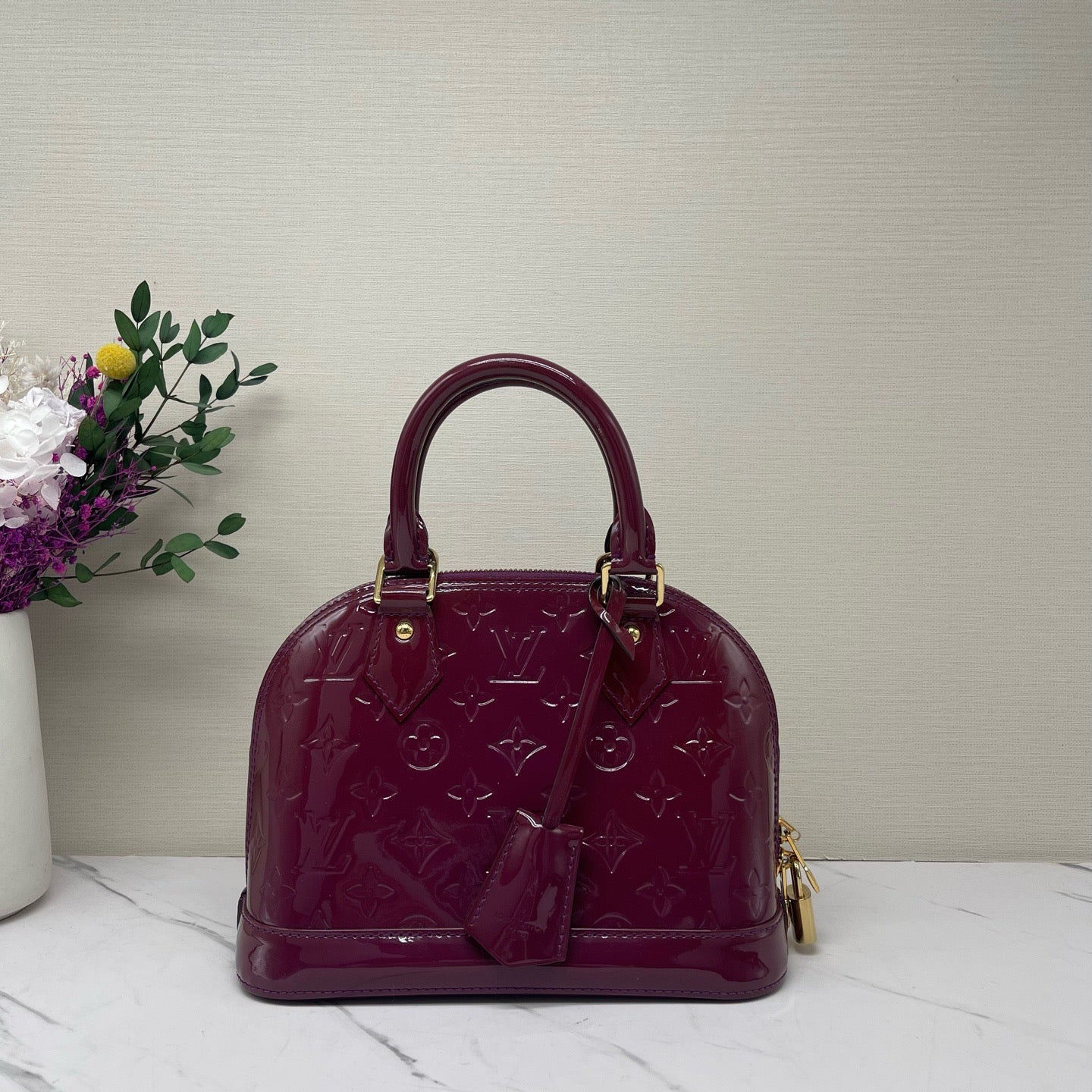 Louis Vuitton - Alma BB - Patent leather - Burgundy - (Mini)