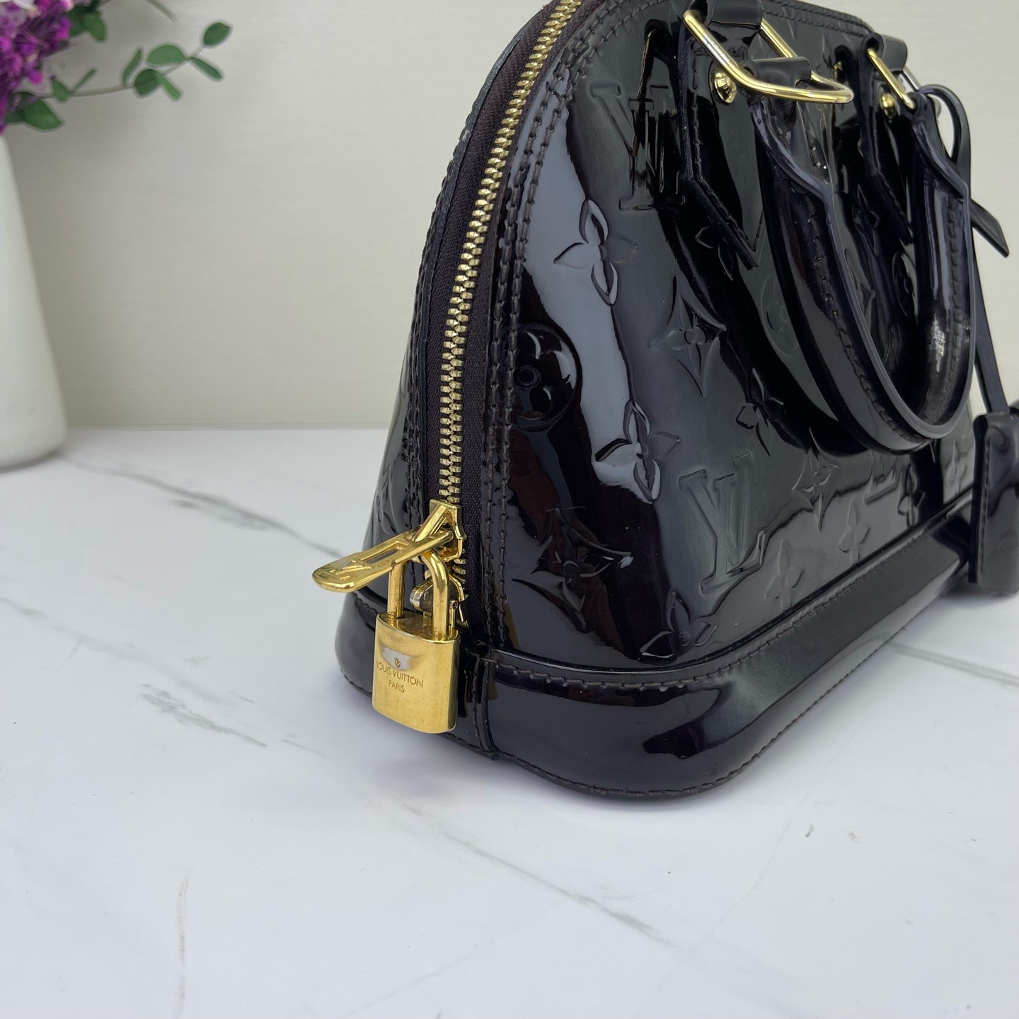 Louis Vuitton - Alma BB - Patent leather - Burgundy - (mini)