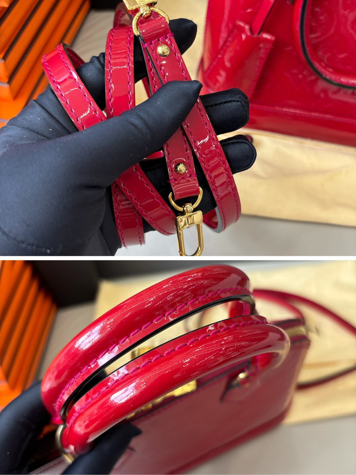 Louis Vuitton - Alma BB - Patent leather - Red - (small)