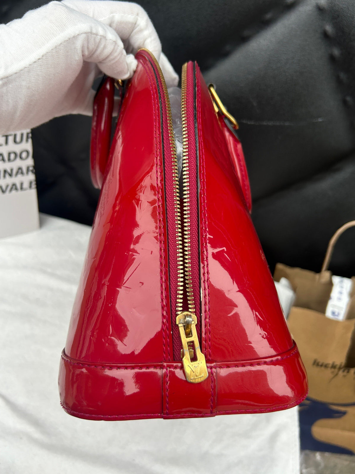 Louis Vuitton - Alma Large - Patent leather - Red - (large)