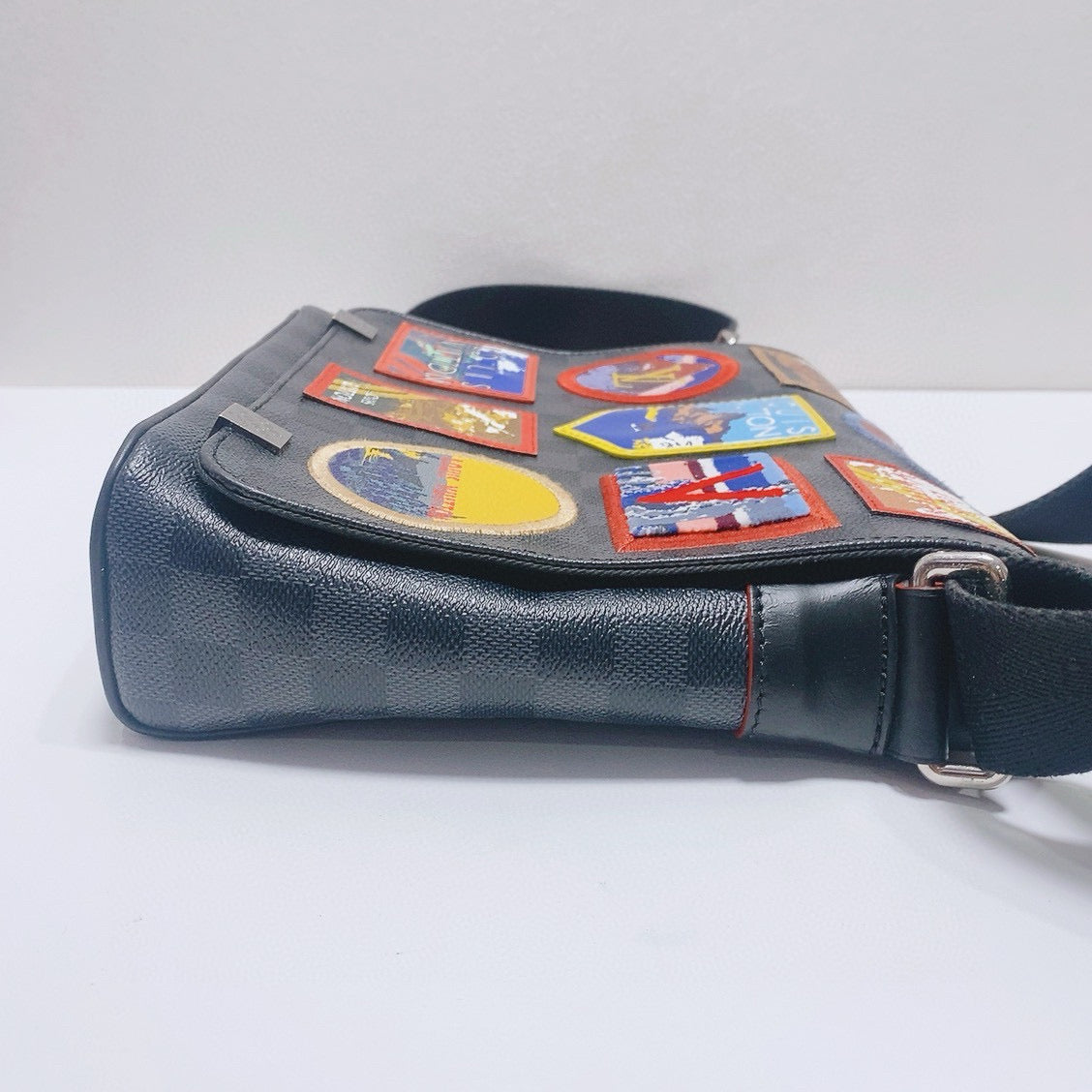 Louis Vuitton - Alps Collection Messenger Bag - Coated canvas with leather trim - Black with multicoloured patches - (small)