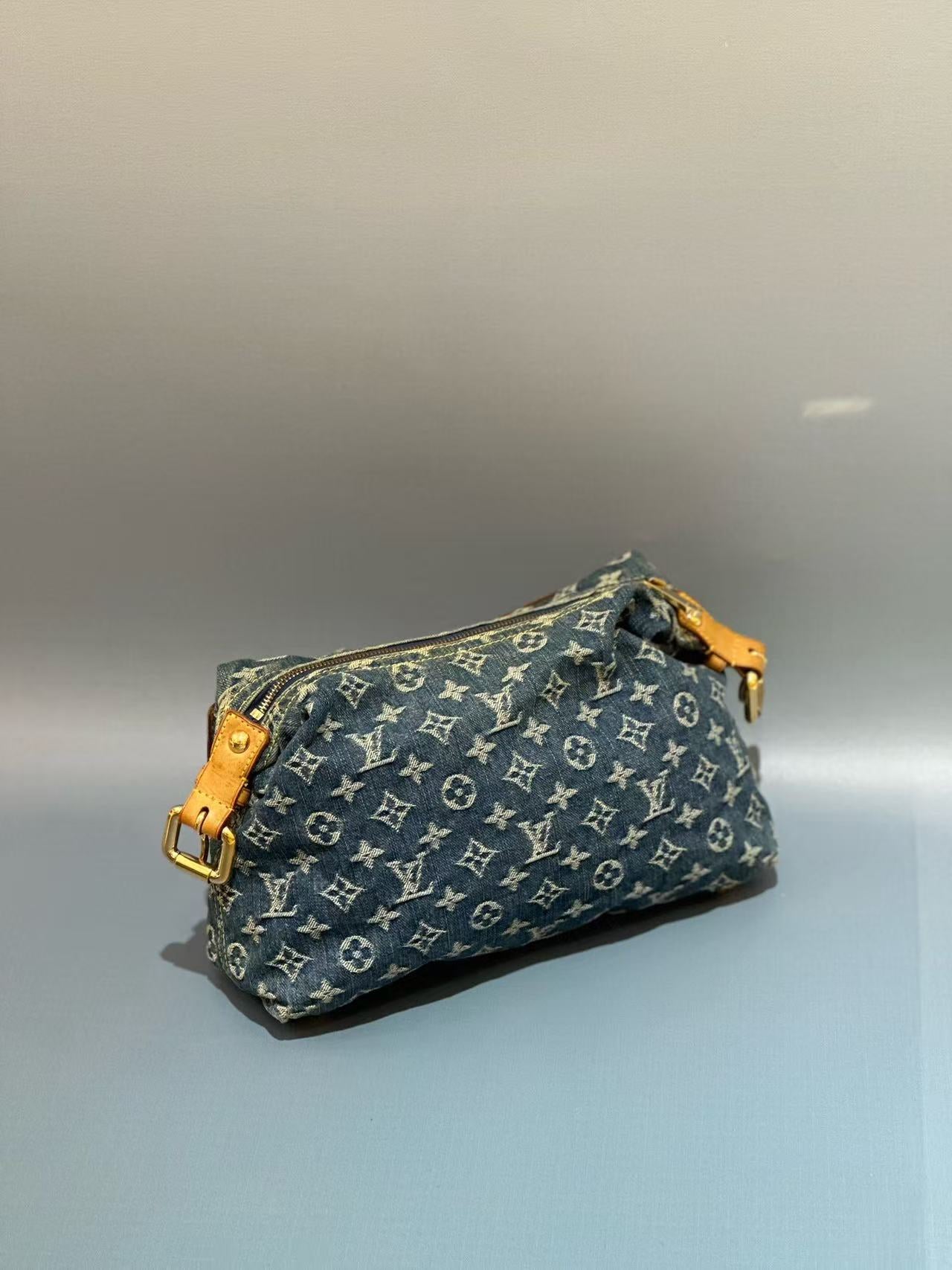 Louis Vuitton - Baggy - Denim canvas with Vachetta leather trim - Blue - (small)