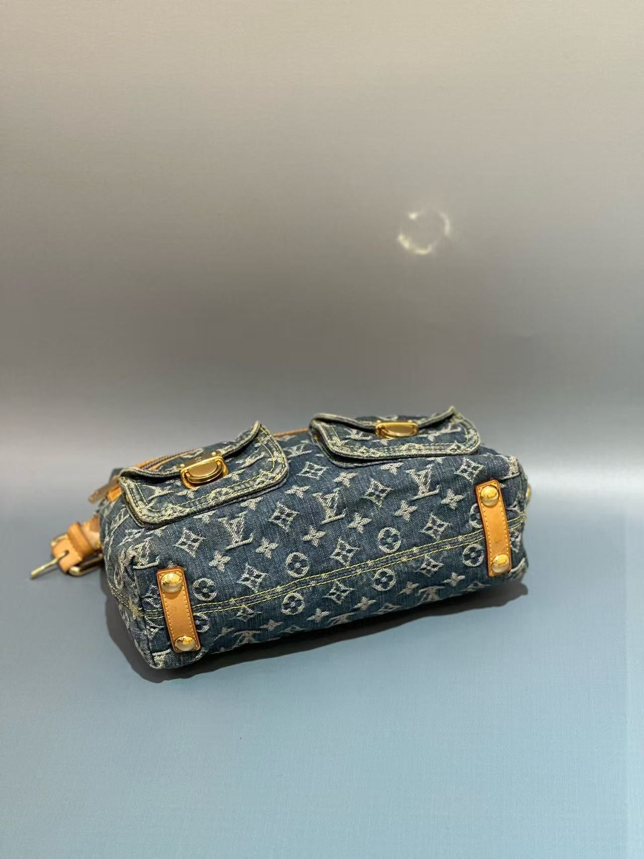 Louis Vuitton - Baggy - Denim canvas with Vachetta leather trim - Blue - (small)
