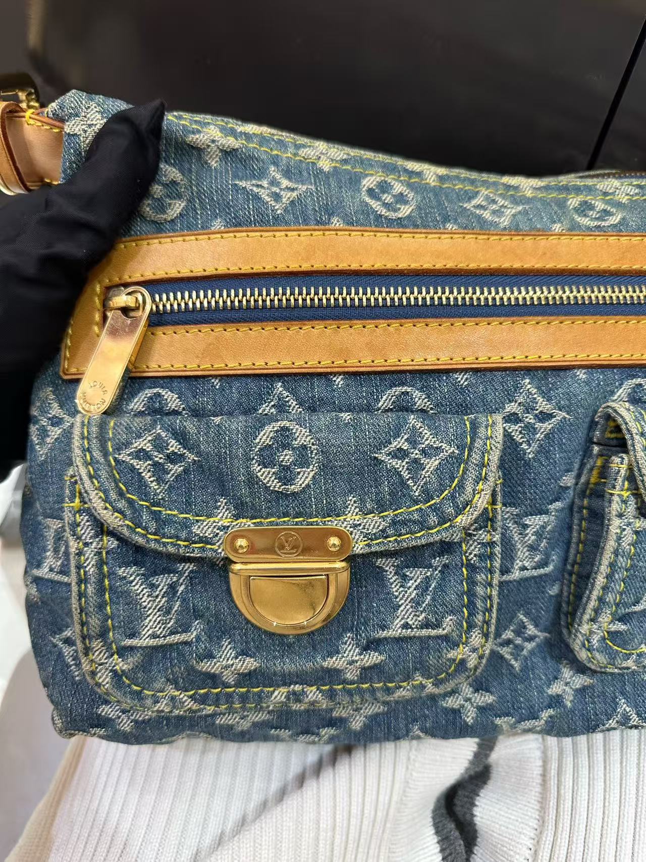 Louis Vuitton - Baggy - Denim canvas with Vachetta leather trim - Blue - (small)