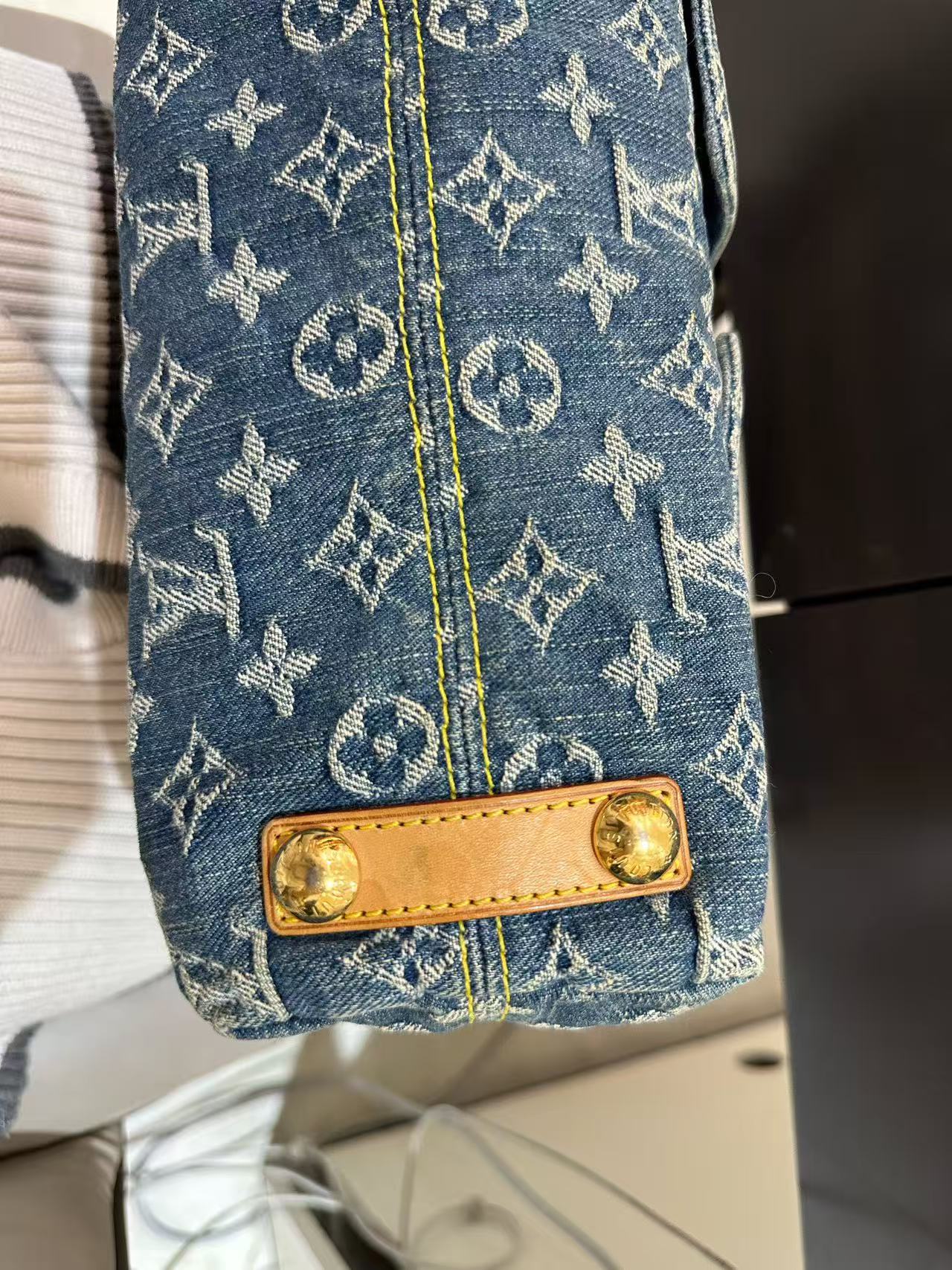 Louis Vuitton - Baggy - Denim canvas with Vachetta leather trim - Blue - (small)