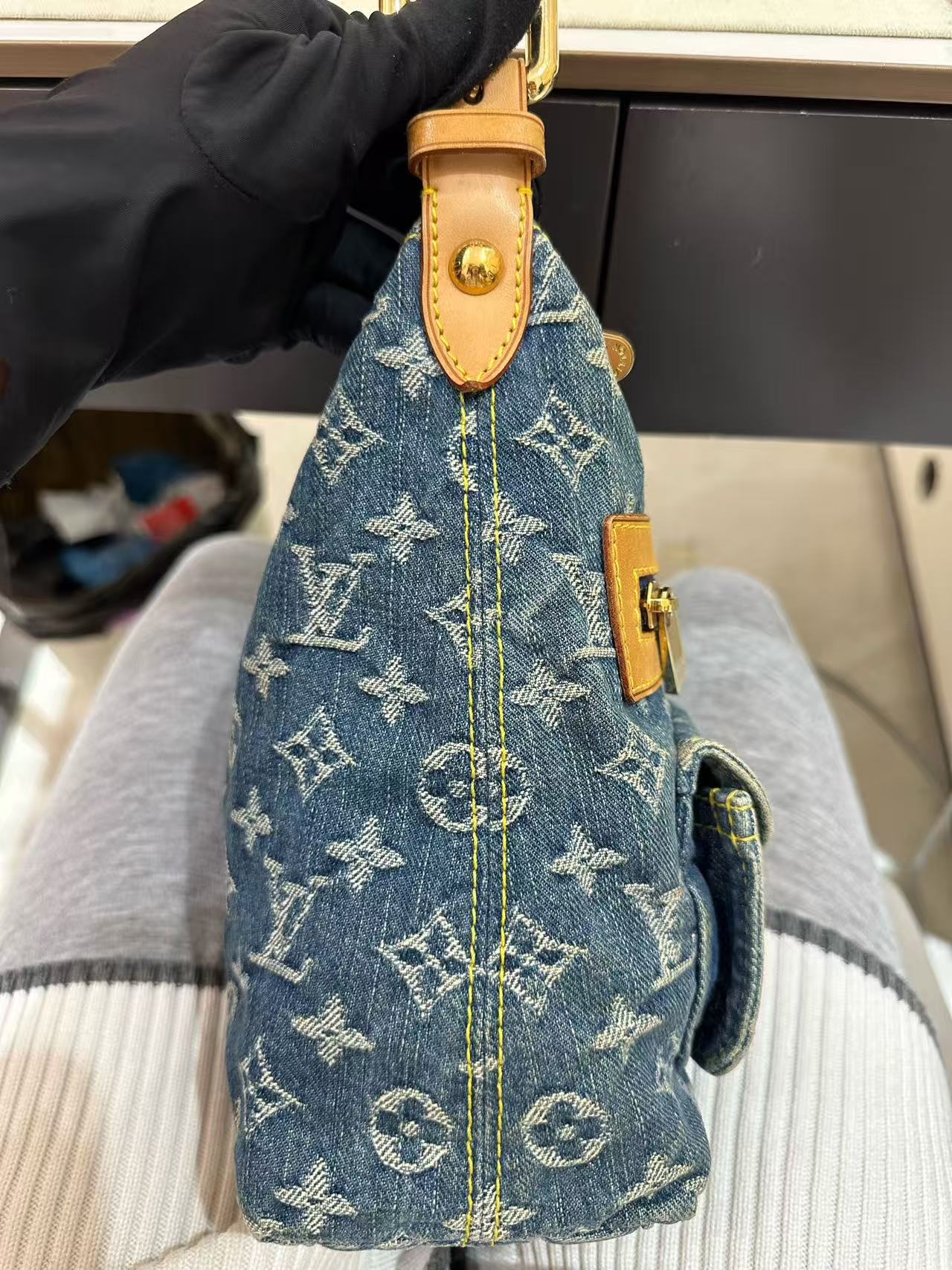 Louis Vuitton - Baggy - Denim canvas with Vachetta leather trim - Blue - (small)