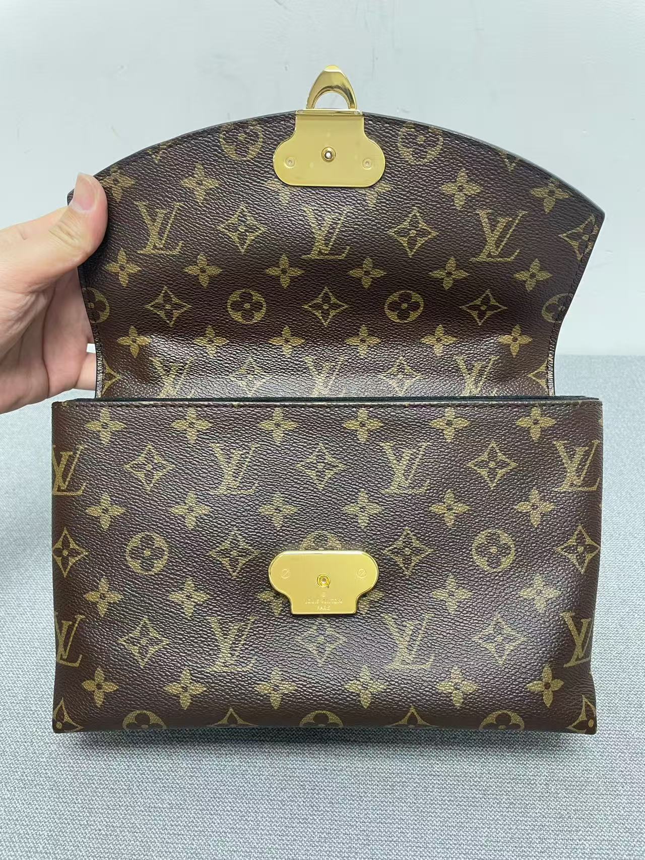Louis Vuitton - Black Legendary Envelope - Monogram coated canvas and grained leather - Black, Brown, Red - (Small)