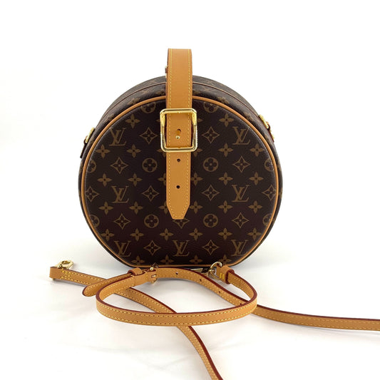 Louis Vuitton - Boite Chapeau - Monogram coated canvas with Vachetta leather trim - Brown with Natural leather and Gold-tone hardware - (Mini)