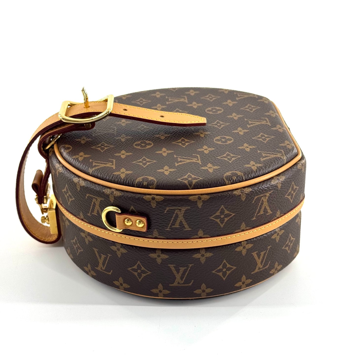 Louis Vuitton - Boite Chapeau - Monogram coated canvas with Vachetta leather trim - Brown with Natural leather and Gold-tone hardware - (Mini)