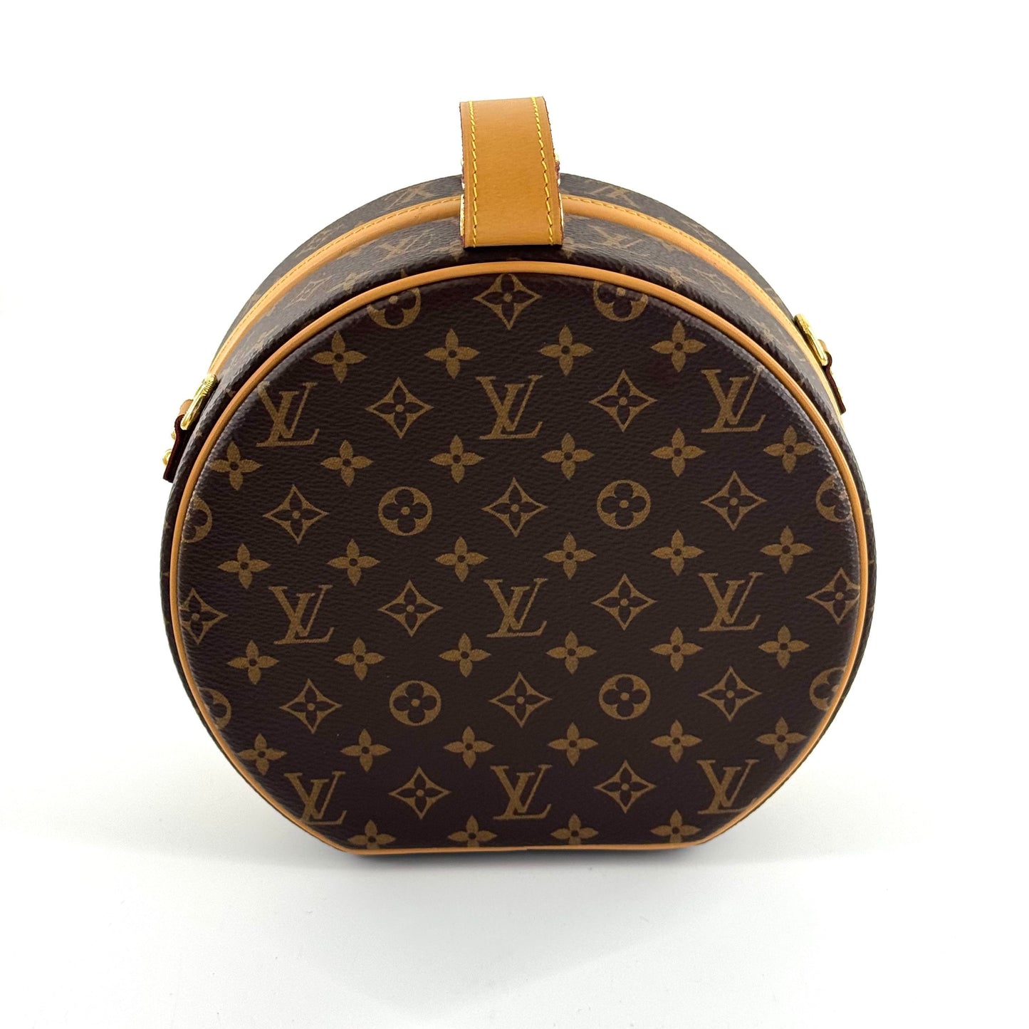 Louis Vuitton - Boite Chapeau - Monogram coated canvas with Vachetta leather trim - Brown with Natural leather and Gold-tone hardware - (Mini)