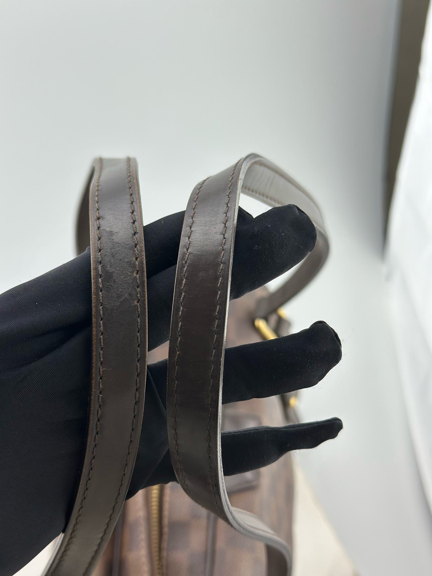Louis Vuitton - Bowling Bag - Damier Ebene coated canvas with dark brown leather trim - Brown - (medium)