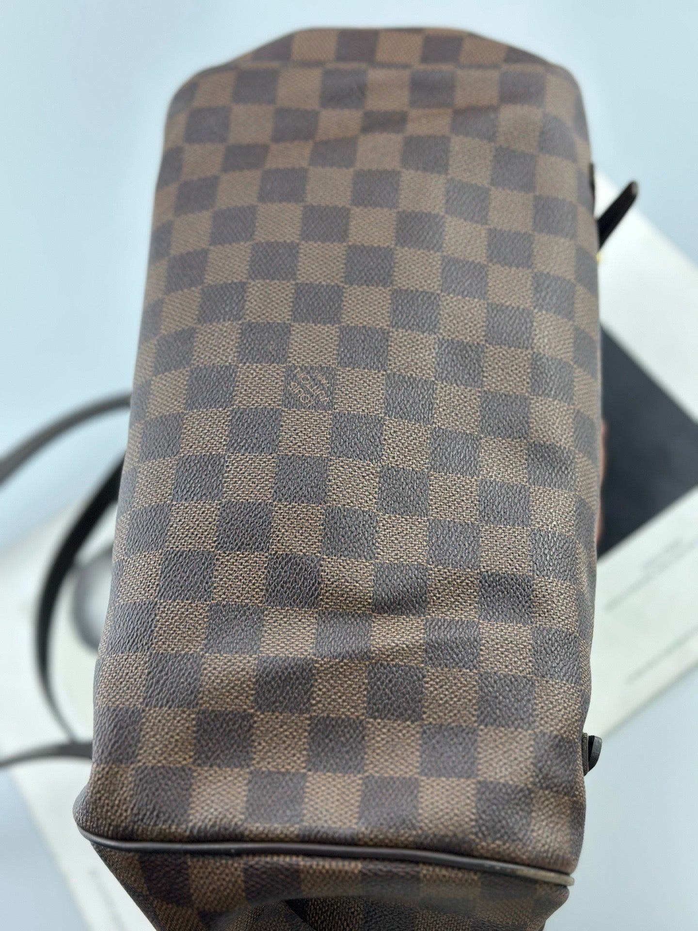 Louis Vuitton - Bowling Bag - Damier Ebene coated canvas with dark brown leather trim - Brown - (medium)