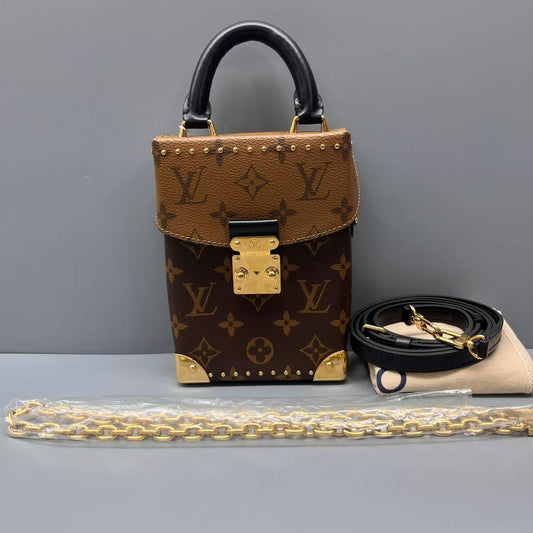 Louis Vuitton - Camera Box Bag - Monogram coated canvas with leather trim - Brown with Tan and Black accents - (mini)