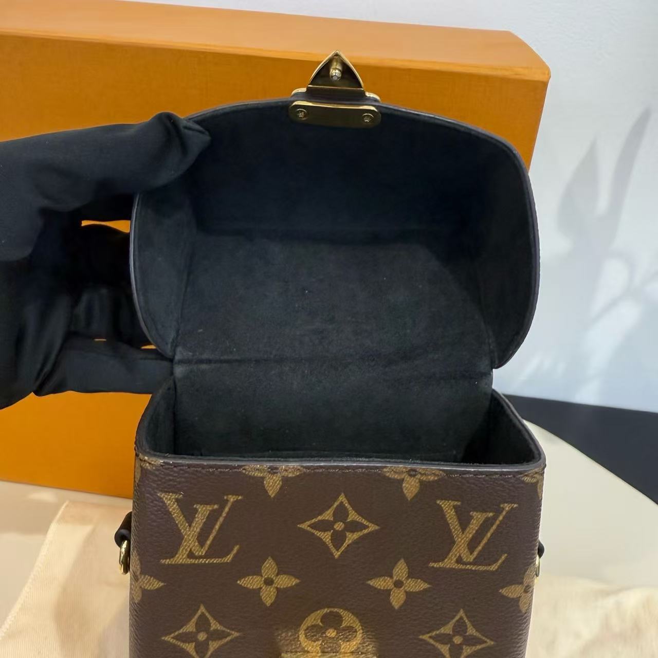 Louis Vuitton - Camera Box Handle Phone Bag Cosmetic Box Bag - Monogram coated canvas and leather - Brown with black accents - (mini)