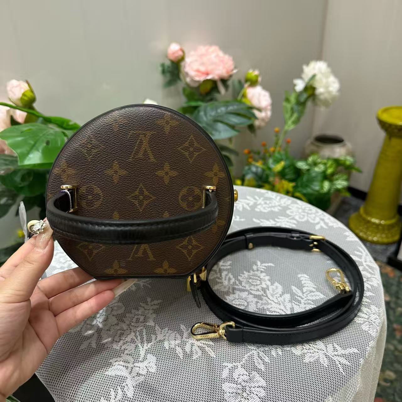 Louis Vuitton - Cannes - Monogram coated canvas with leather trim - Brown and Black with Gold-Tone Hardware - (mini)