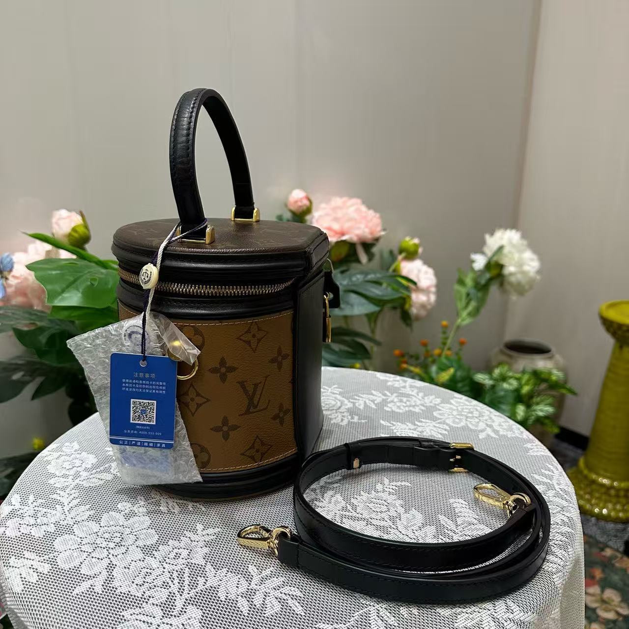 Louis Vuitton - Cannes - Monogram coated canvas with leather trim - Brown and Black with Gold-Tone Hardware - (mini)