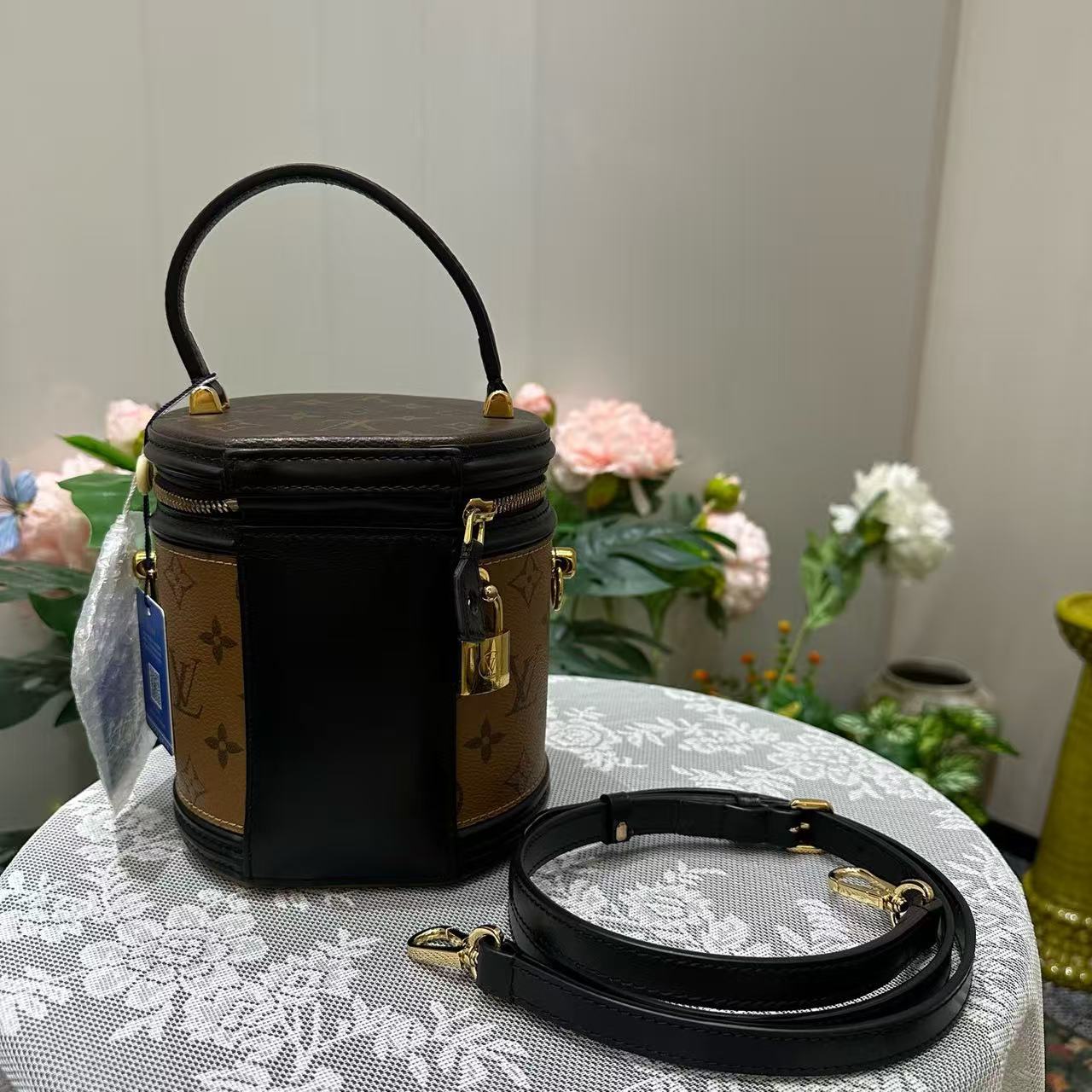 Louis Vuitton - Cannes - Monogram coated canvas with leather trim - Brown and Black with Gold-Tone Hardware - (mini)