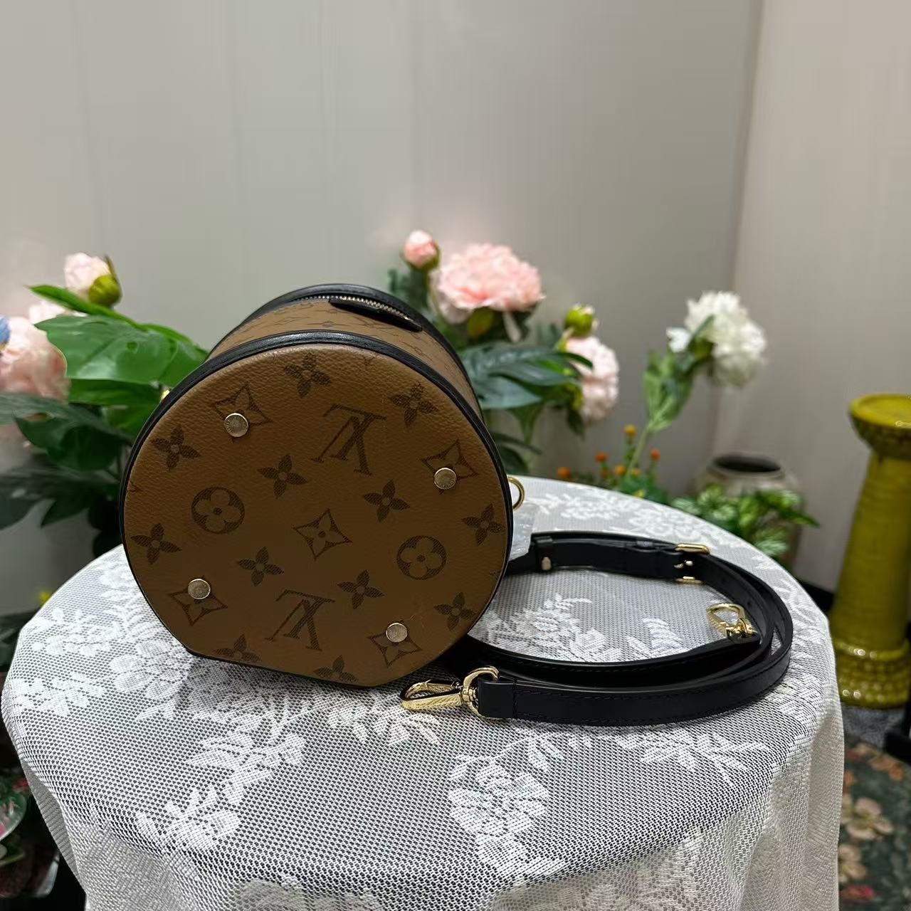 Louis Vuitton - Cannes - Monogram coated canvas with leather trim - Brown and Black with Gold-Tone Hardware - (mini)