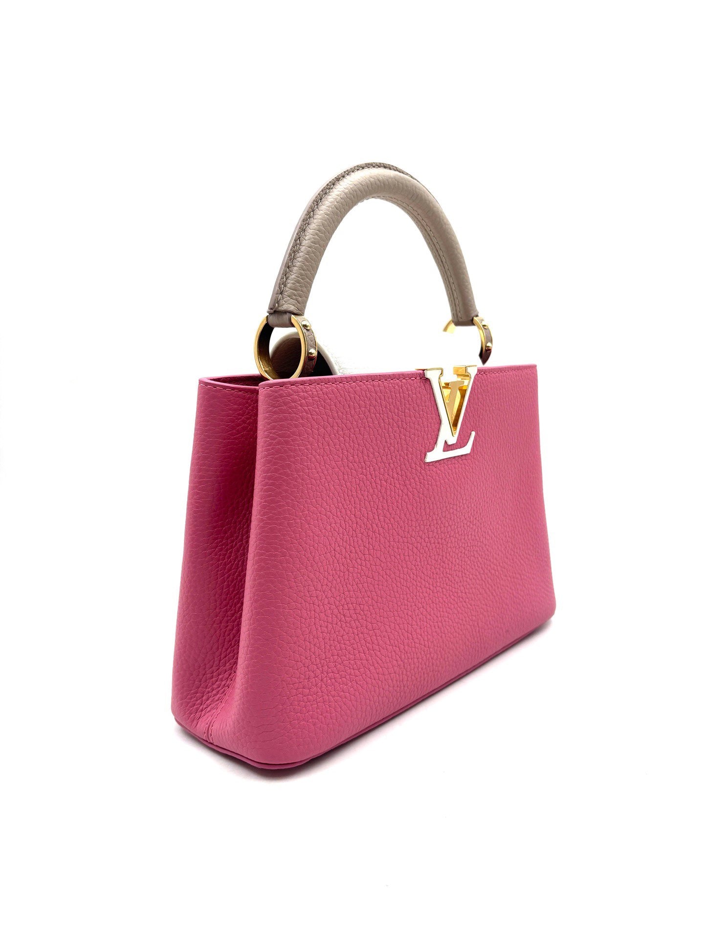 Louis Vuitton - Capucines BB - Full cowhide leather - Pink with Grey trim - (Mini)
