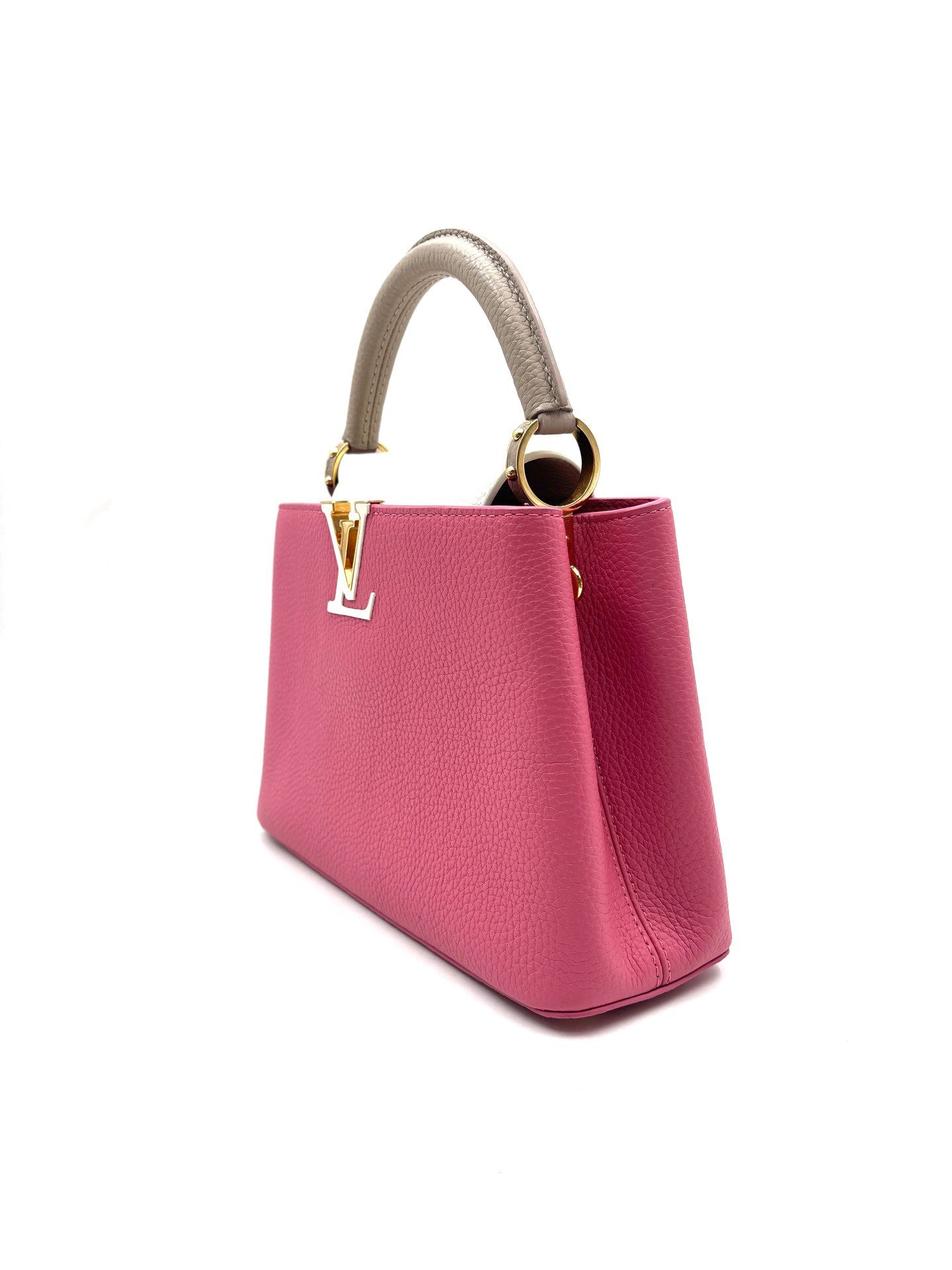 Louis Vuitton - Capucines BB - Full cowhide leather - Pink with Grey trim - (Mini)