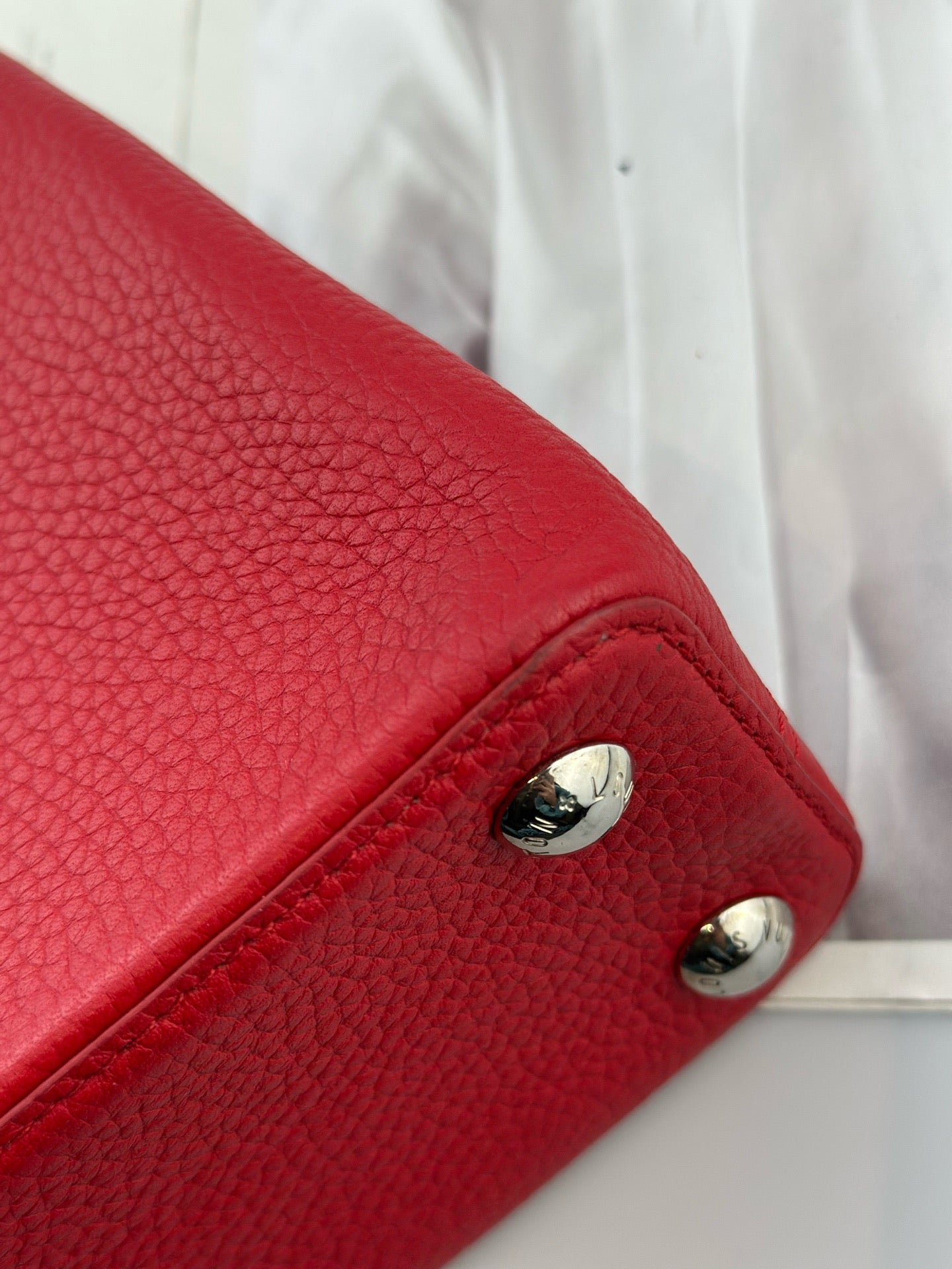 Louis Vuitton - Capucines BB - Grained Taurillon leather with python handle - Red - (Mini)