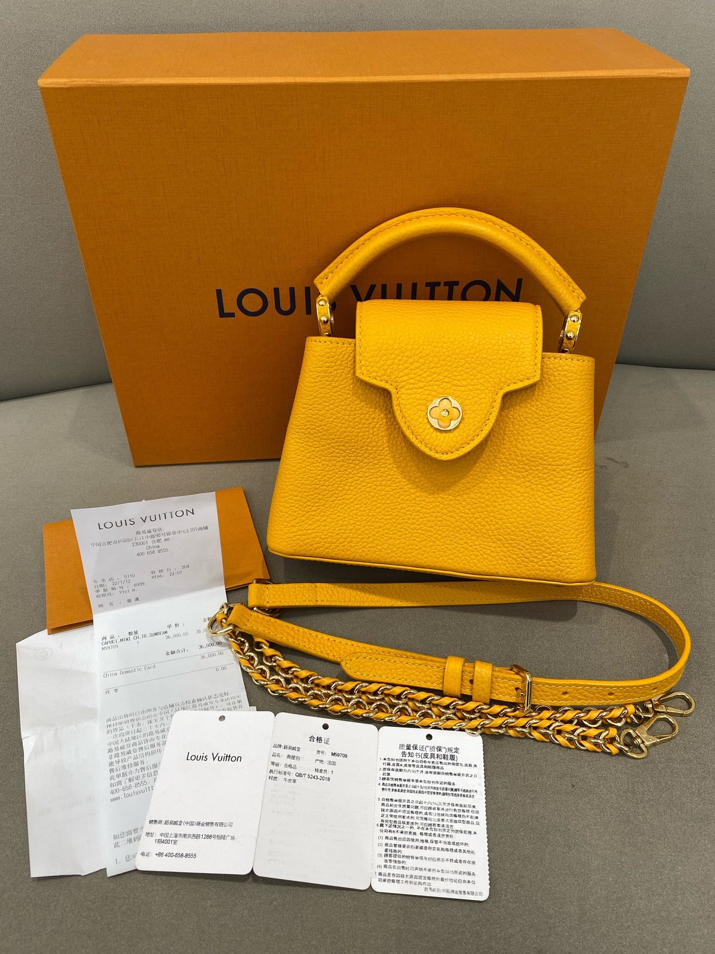 Louis Vuitton - Capucines Mini - Leather - Yellow - (mini)