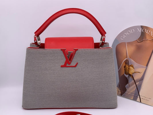 Louis Vuitton - Capucines MM - Cloth - Grey - (medium)