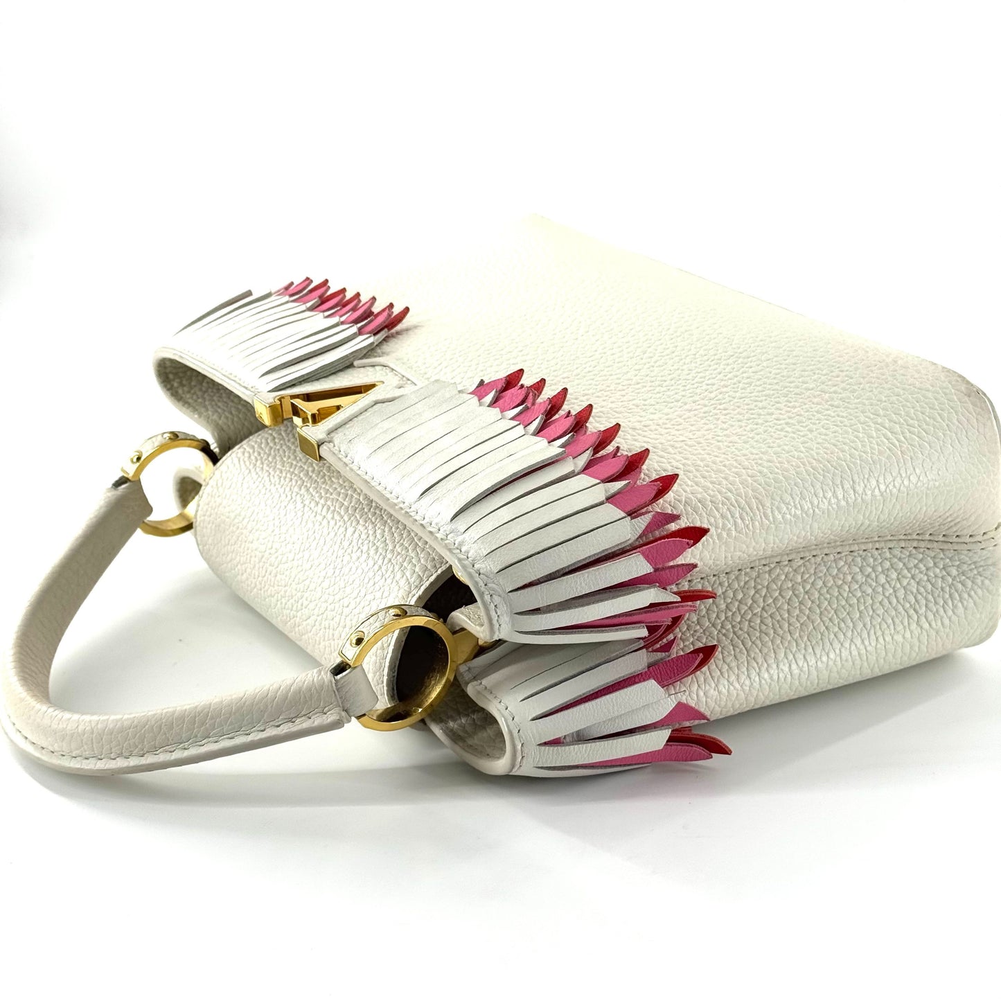Louis Vuitton - Capucines MM Tassel Limited Edition - Taurillon leather - Off-White with Pink and Red Accents - (medium)