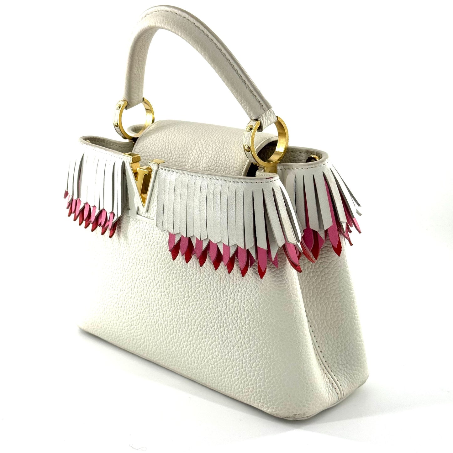 Louis Vuitton - Capucines MM Tassel Limited Edition - Taurillon leather - Off-White with Pink and Red Accents - (medium)