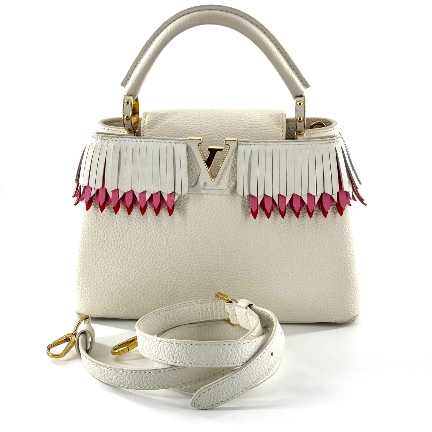 Louis Vuitton - Capucines PM Limited Edition Tassel - Taurillon leather - White with Pink Accents - (PM)