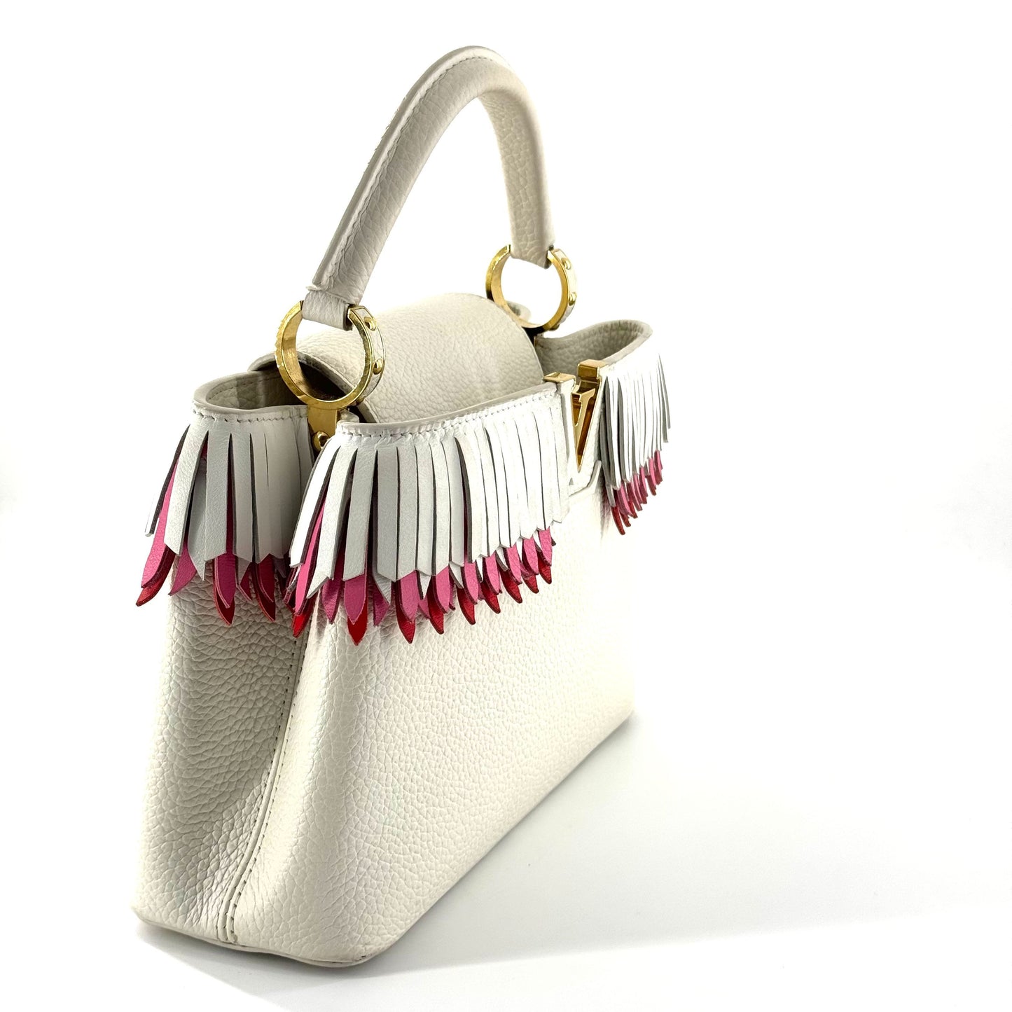 Louis Vuitton - Capucines PM Limited Edition Tassel - Taurillon leather - White with Pink Accents - (PM)