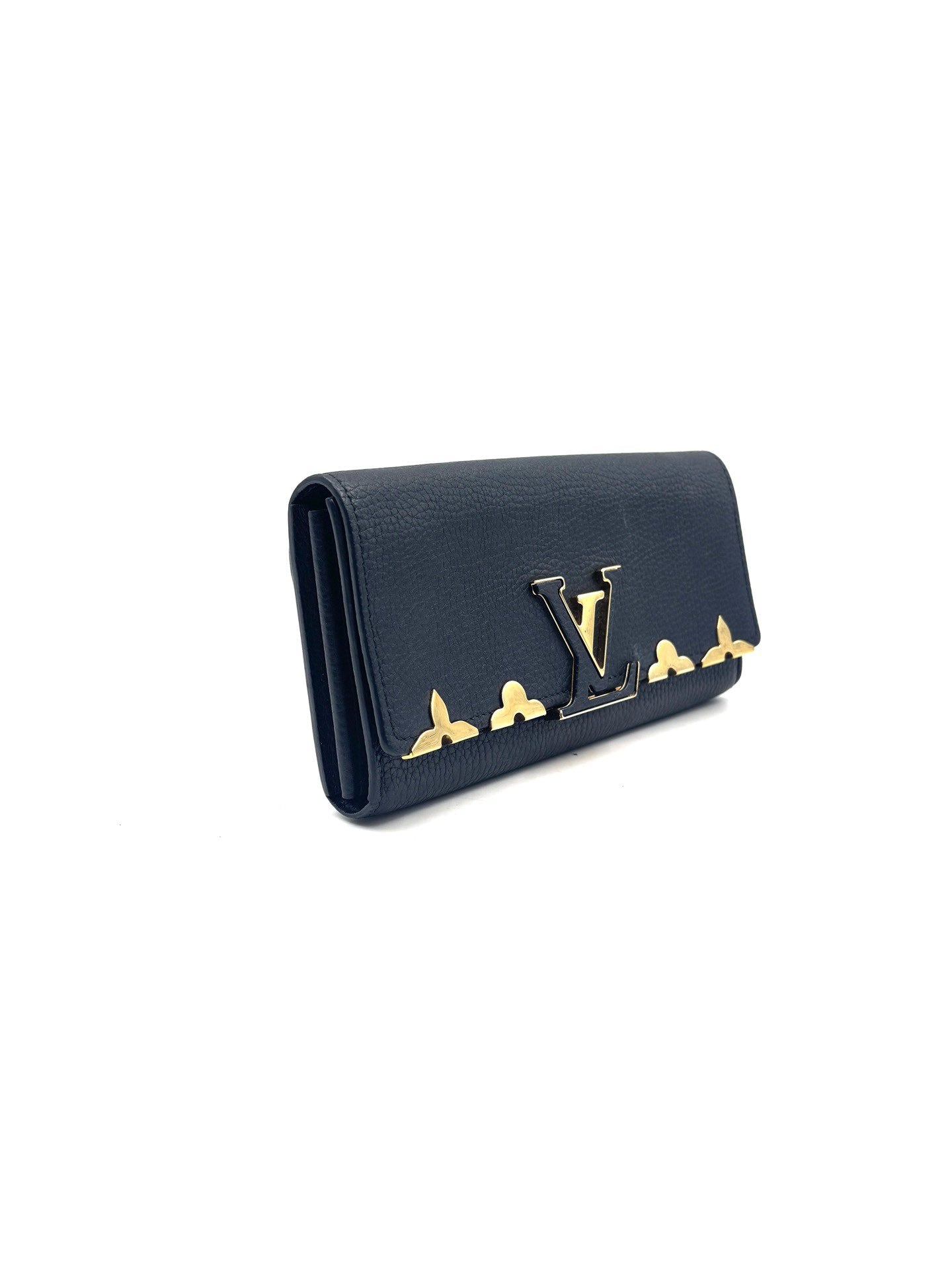 Louis Vuitton - Capucines Wallet - Cowhide leather - Black with Gold-Tone Hardware - (Large)