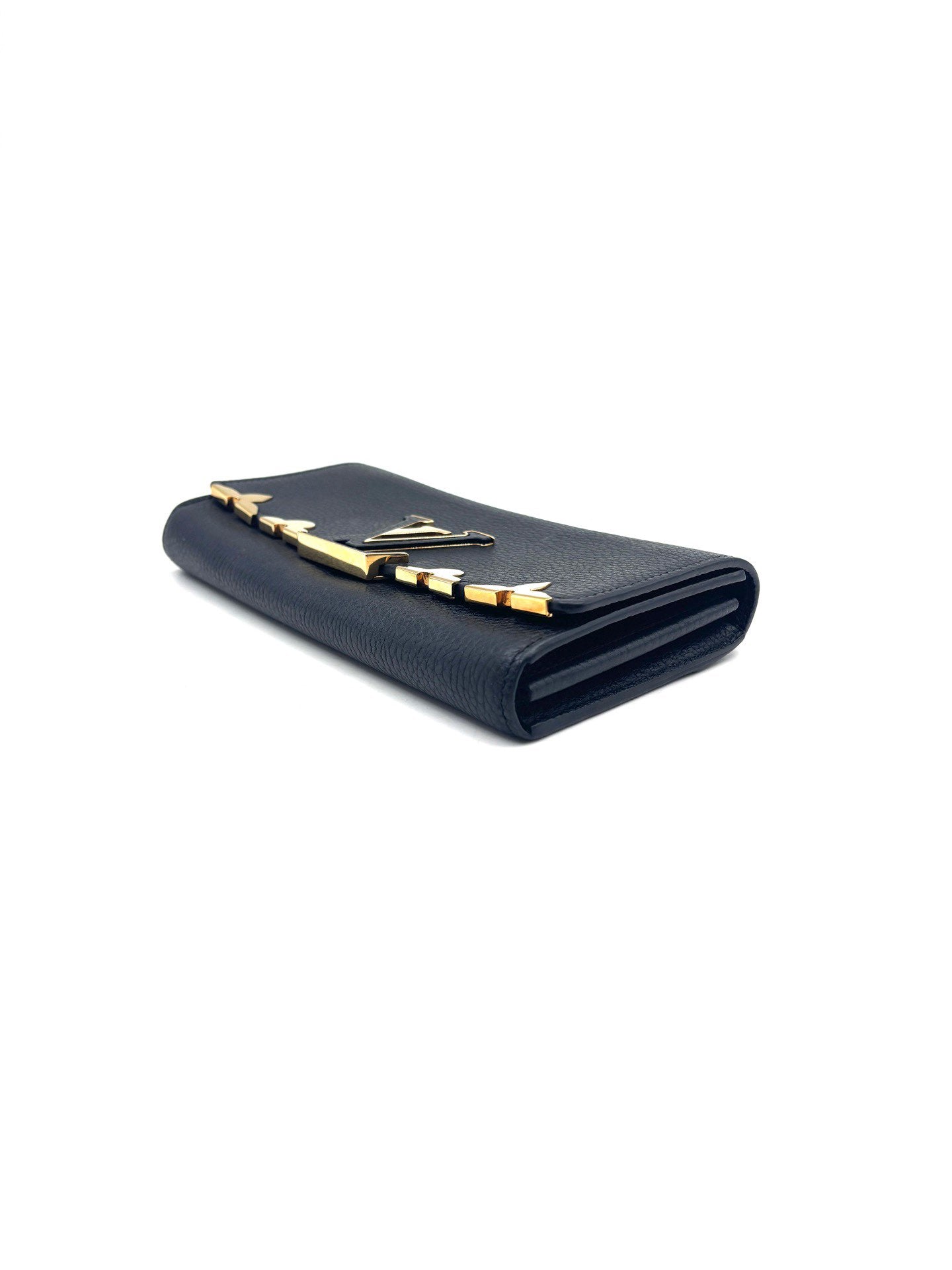 Louis Vuitton - Capucines Wallet - Cowhide leather - Black with Gold-Tone Hardware - (Large)